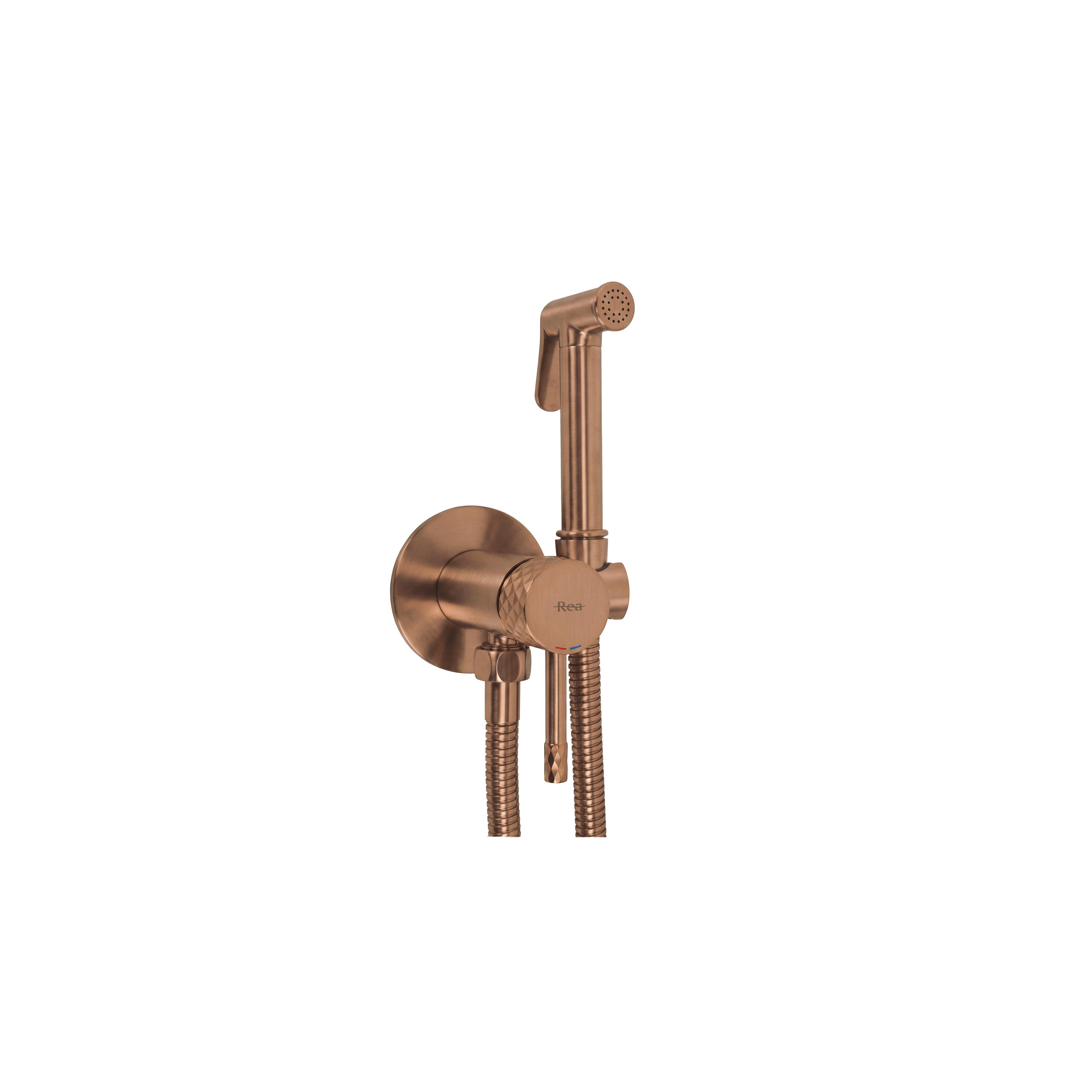 Bidet faucet Rea Lungo Loop Diamond Brush Copper