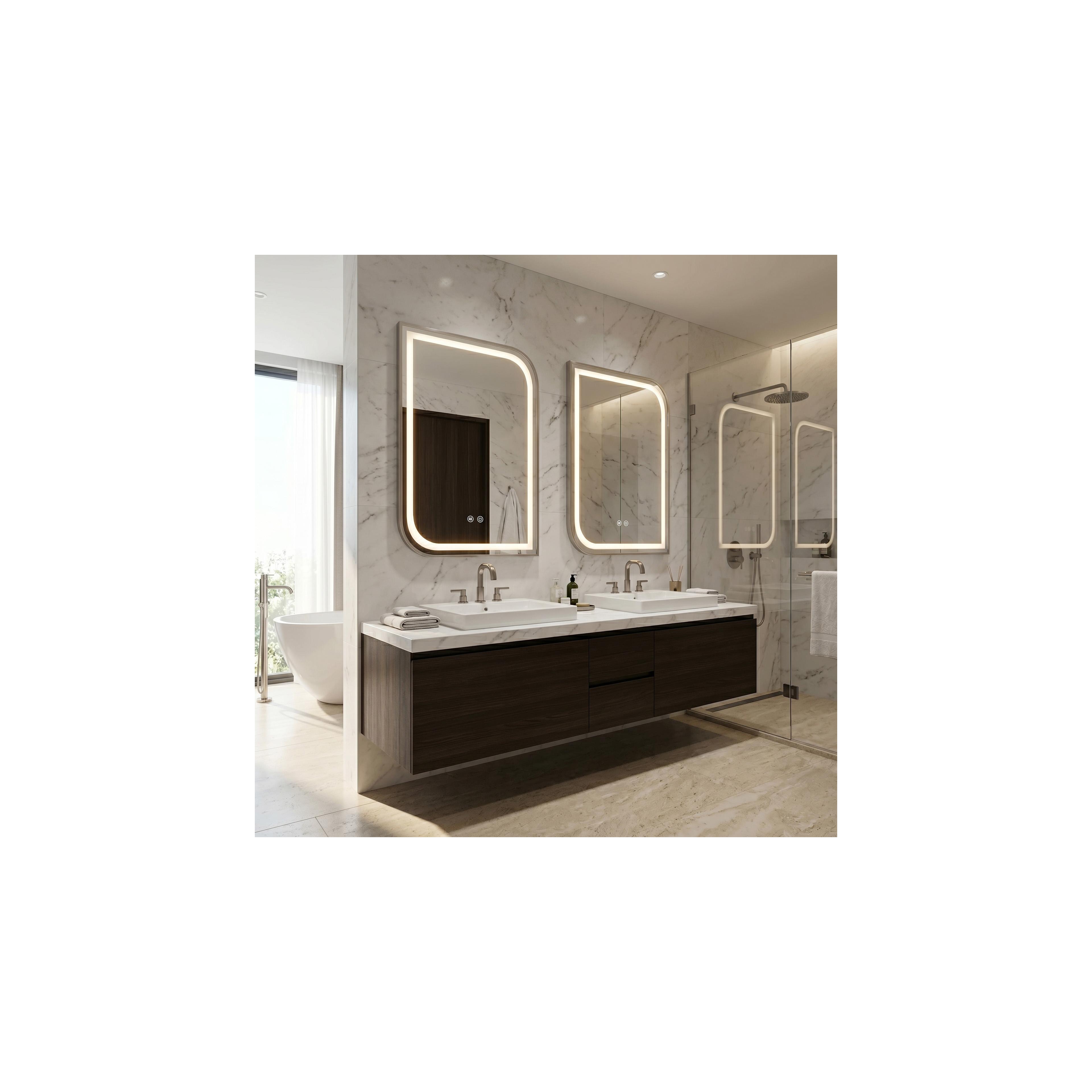 LED-VÄGGSPEGEL ZONE 70x50 BRUSH NICKEL