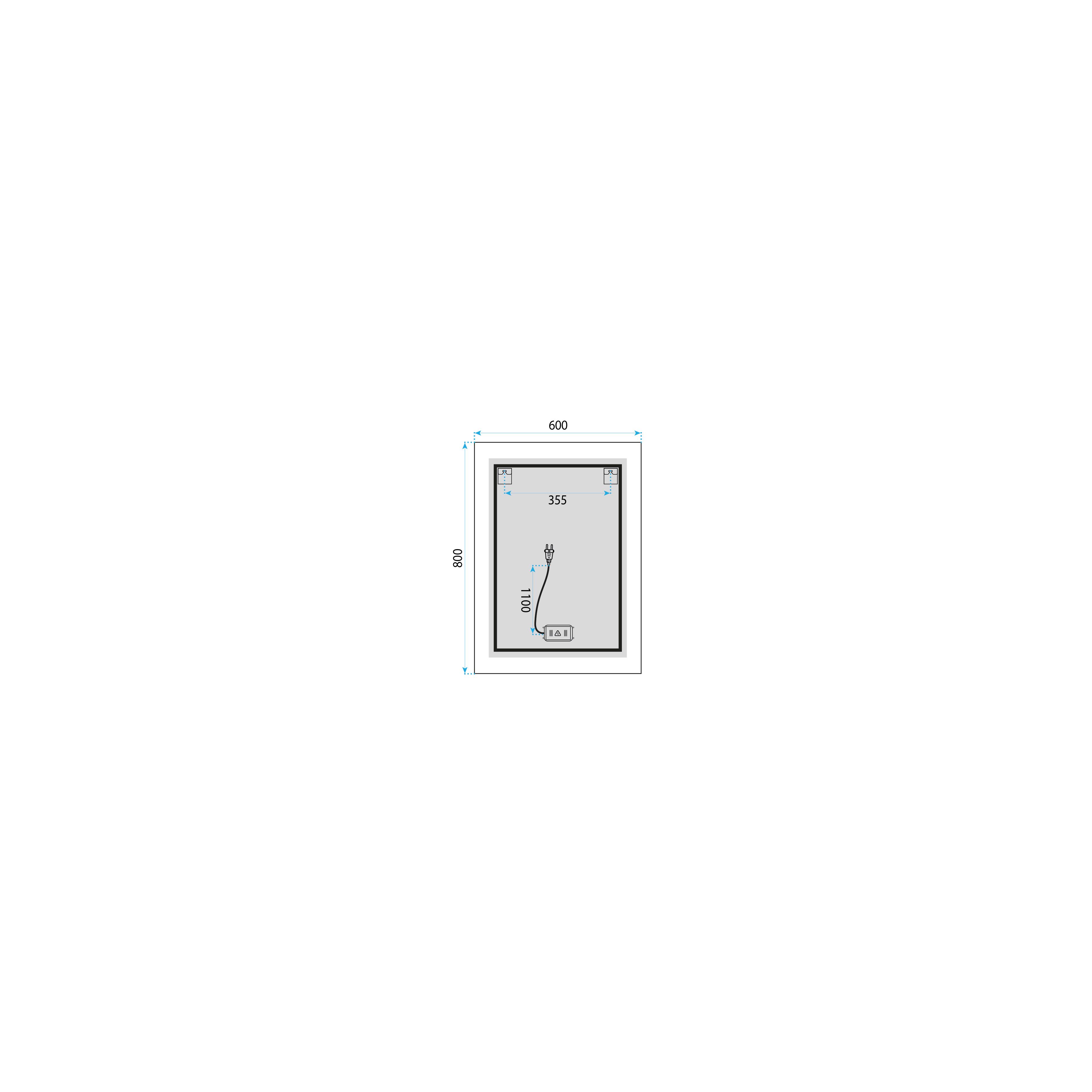 LED seinapeegel 60x80cm SAB-3426