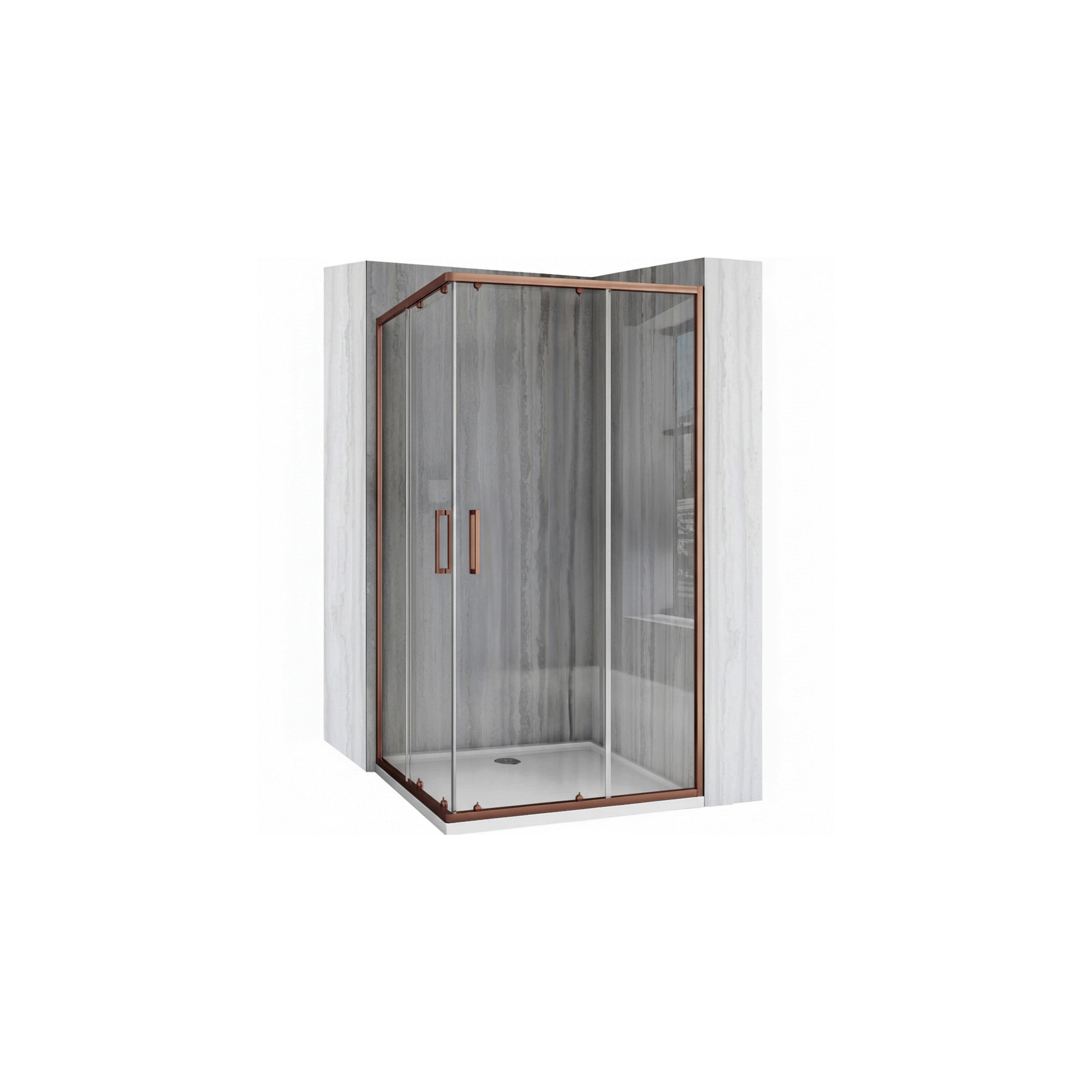 Cabine de douche Rea City 80x100  Brush Copper