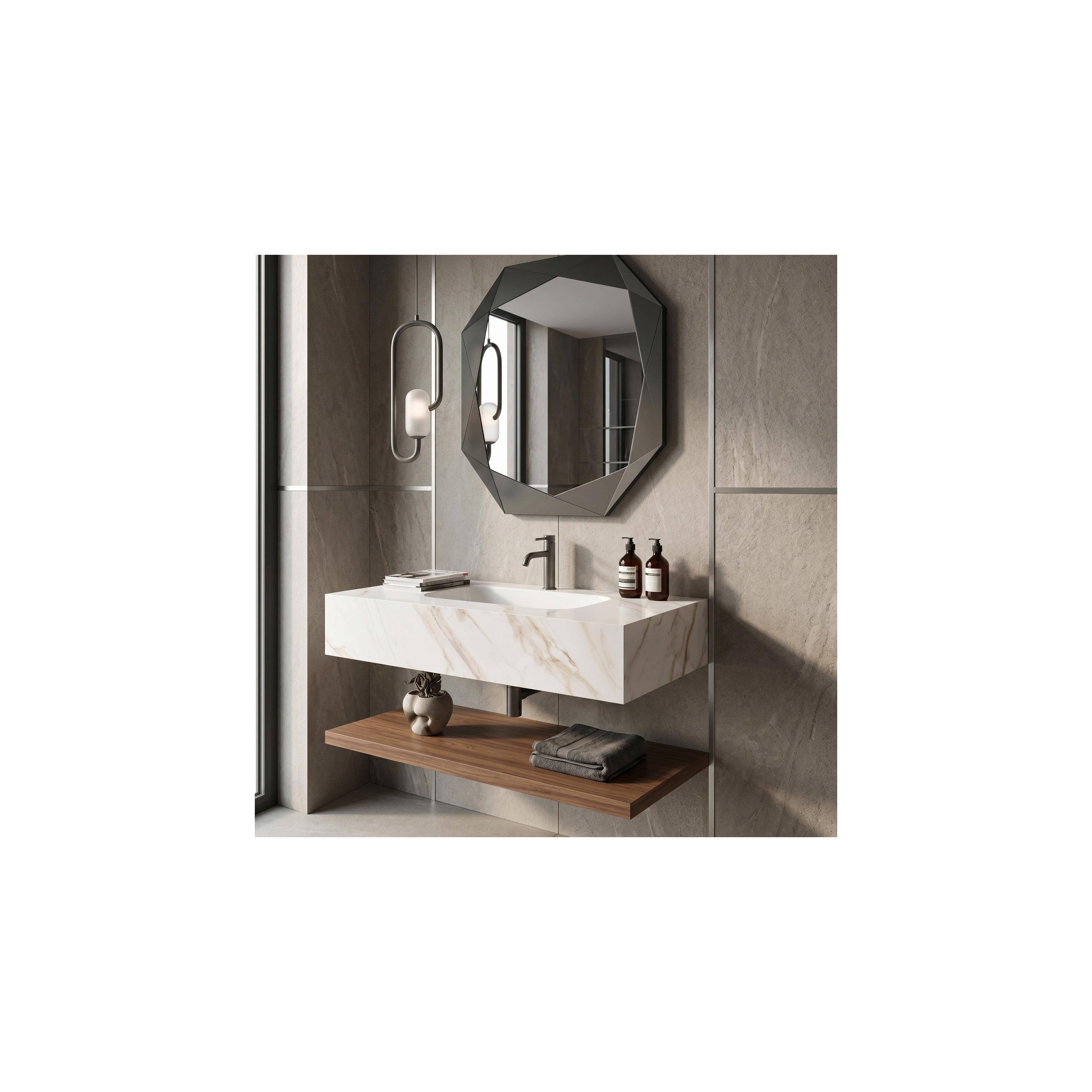 Lavabo suspendu Rea Aresa Grey Gold 80