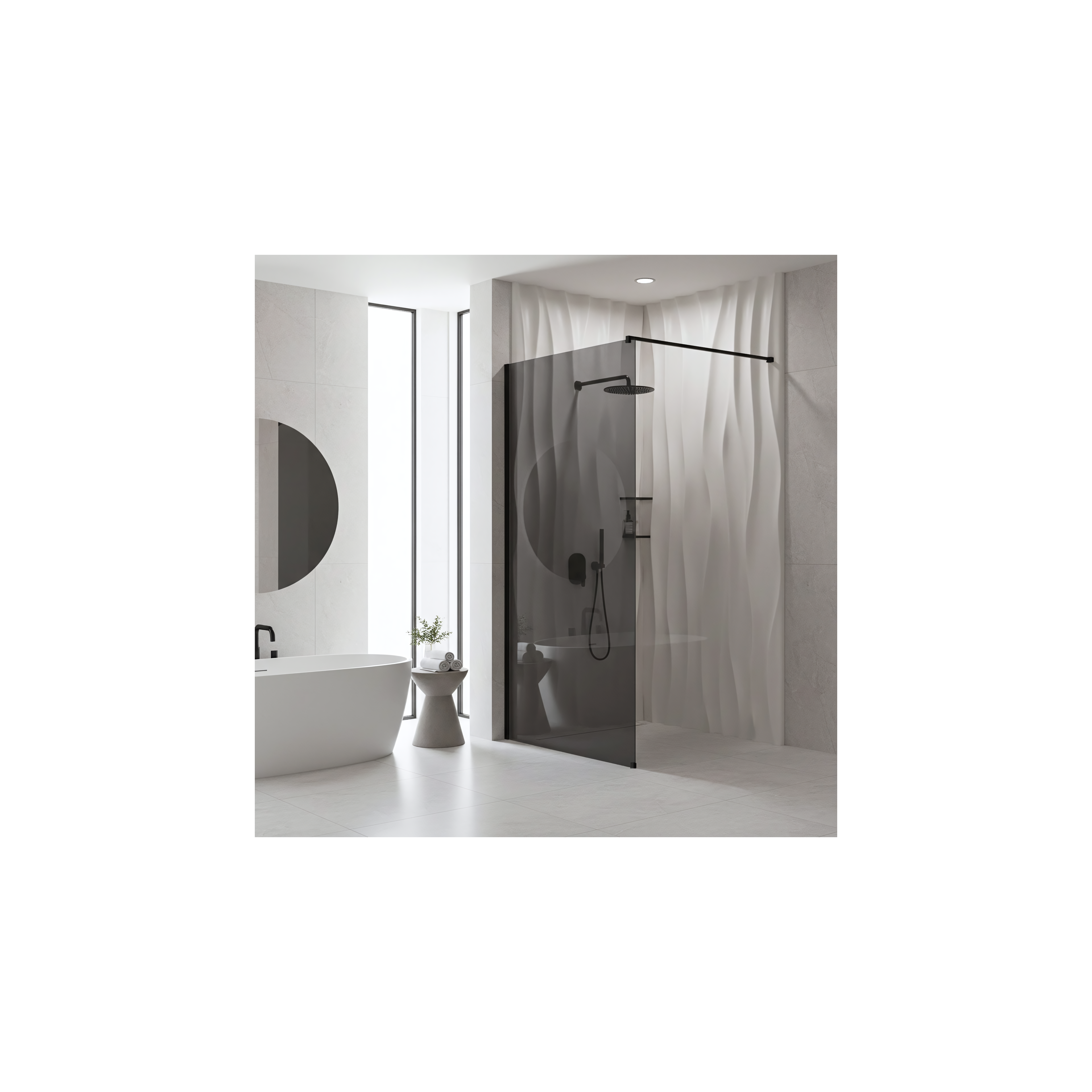 Paroi de douche Rea Flexi Grey / Black 110