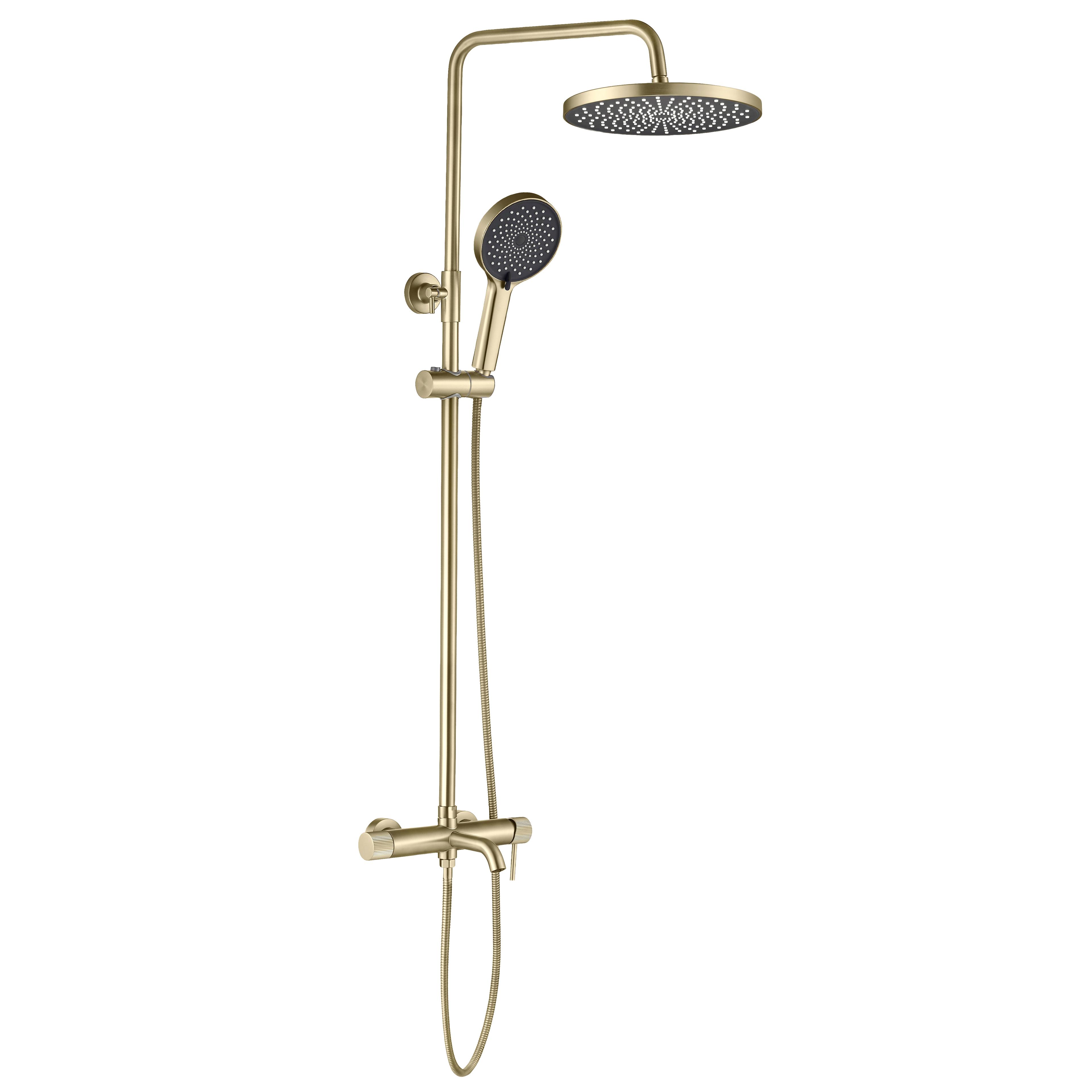 Ρυθμιζόμενη Στήλη Ντουζ Rea Lungo Stripe Brush Gold