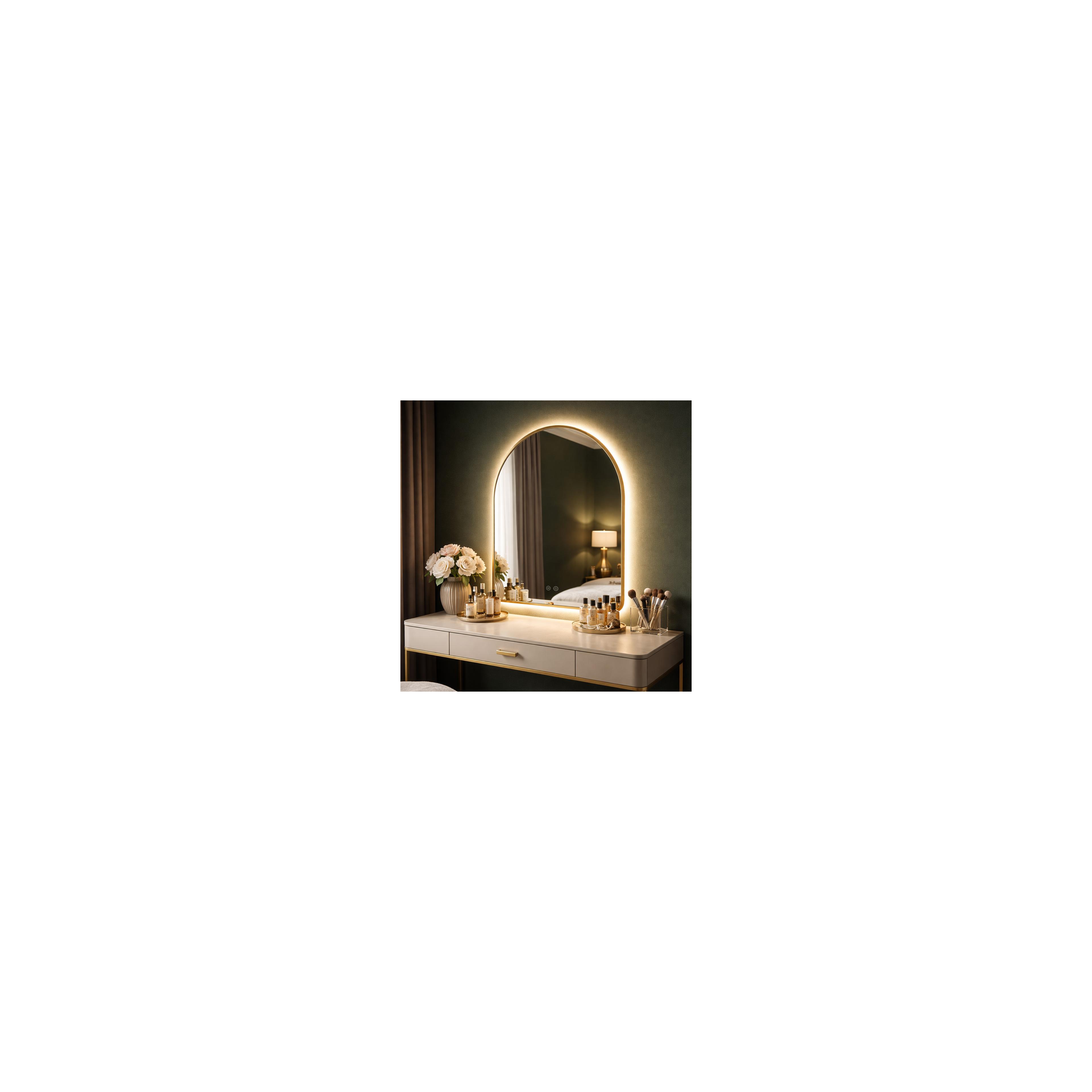 ESPELHO DE PAREDE LED 80x60cm CAMLOT Brush Gold
