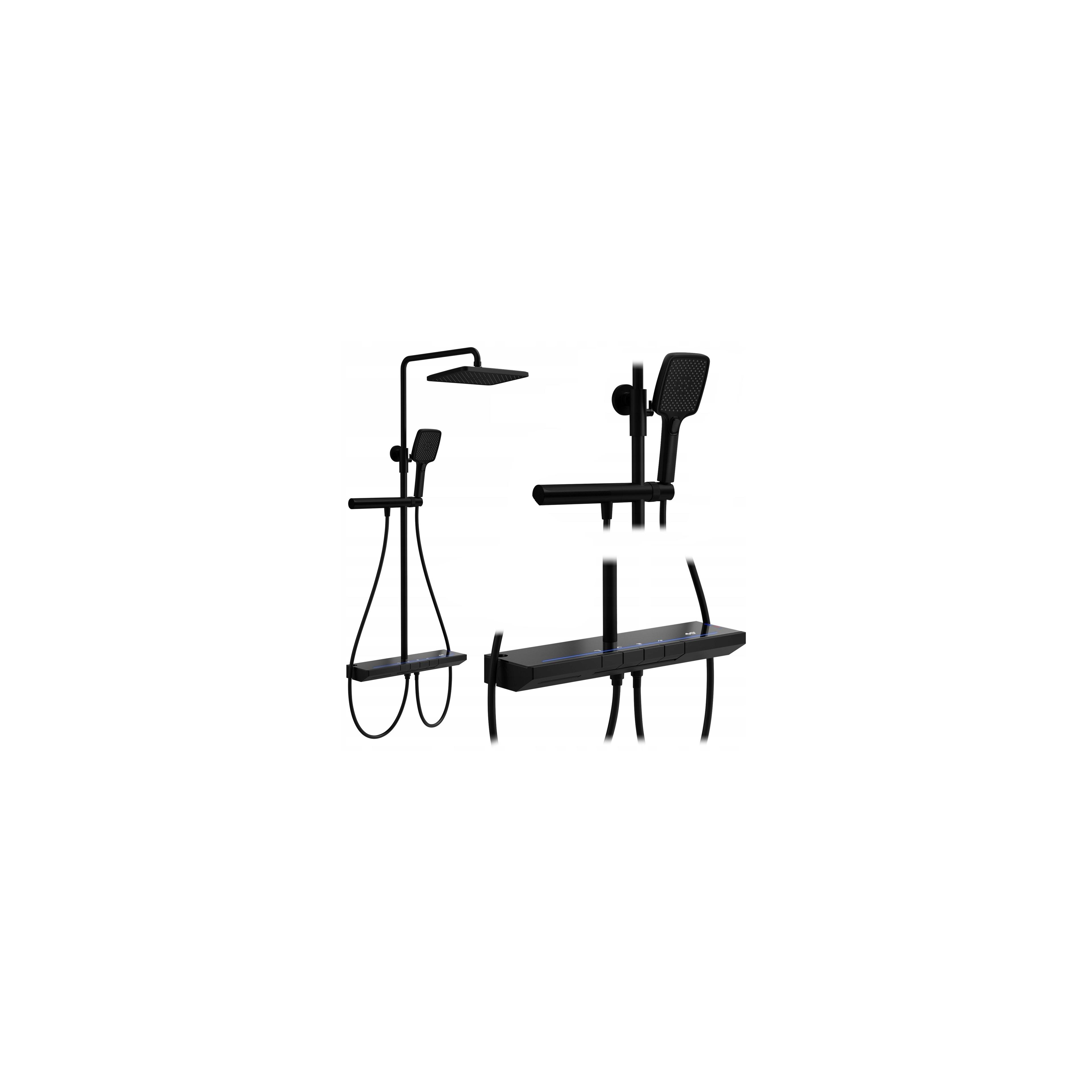 Kit de douche avec thermostat REA Pedro Black