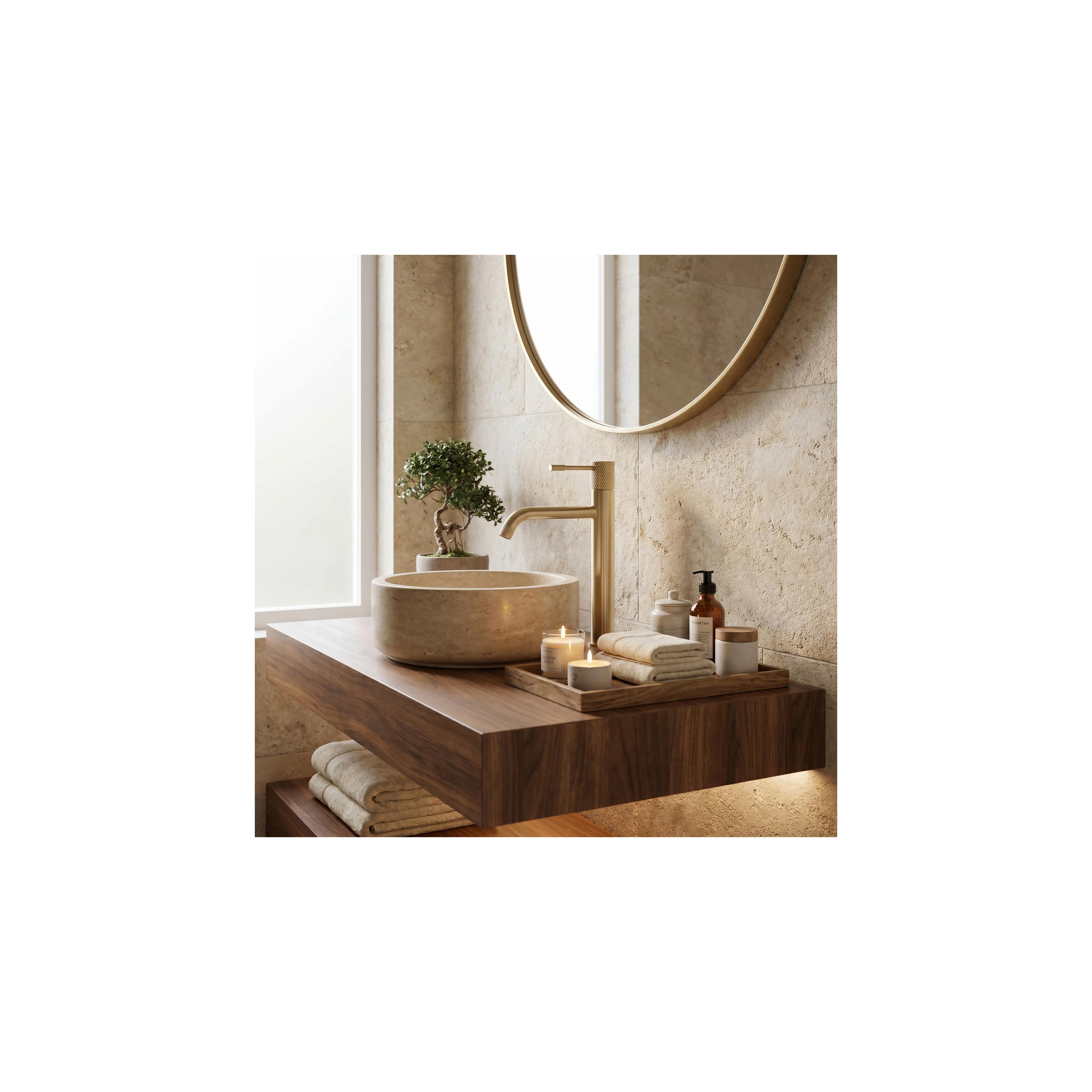 Bathroom faucet Rea Venti Brush Gold High