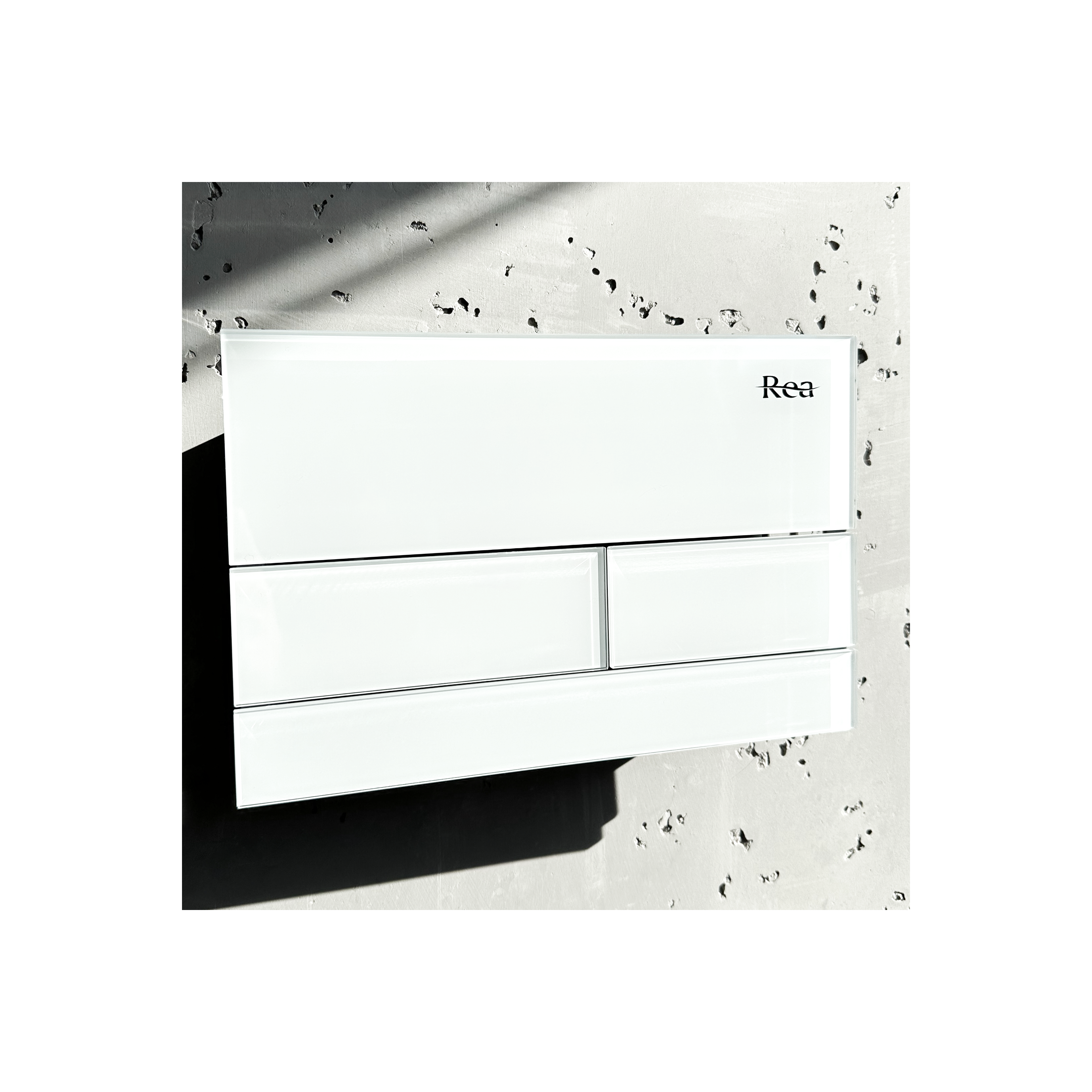 Toilet Flush Button WC K011A-Q Rea T White Glass