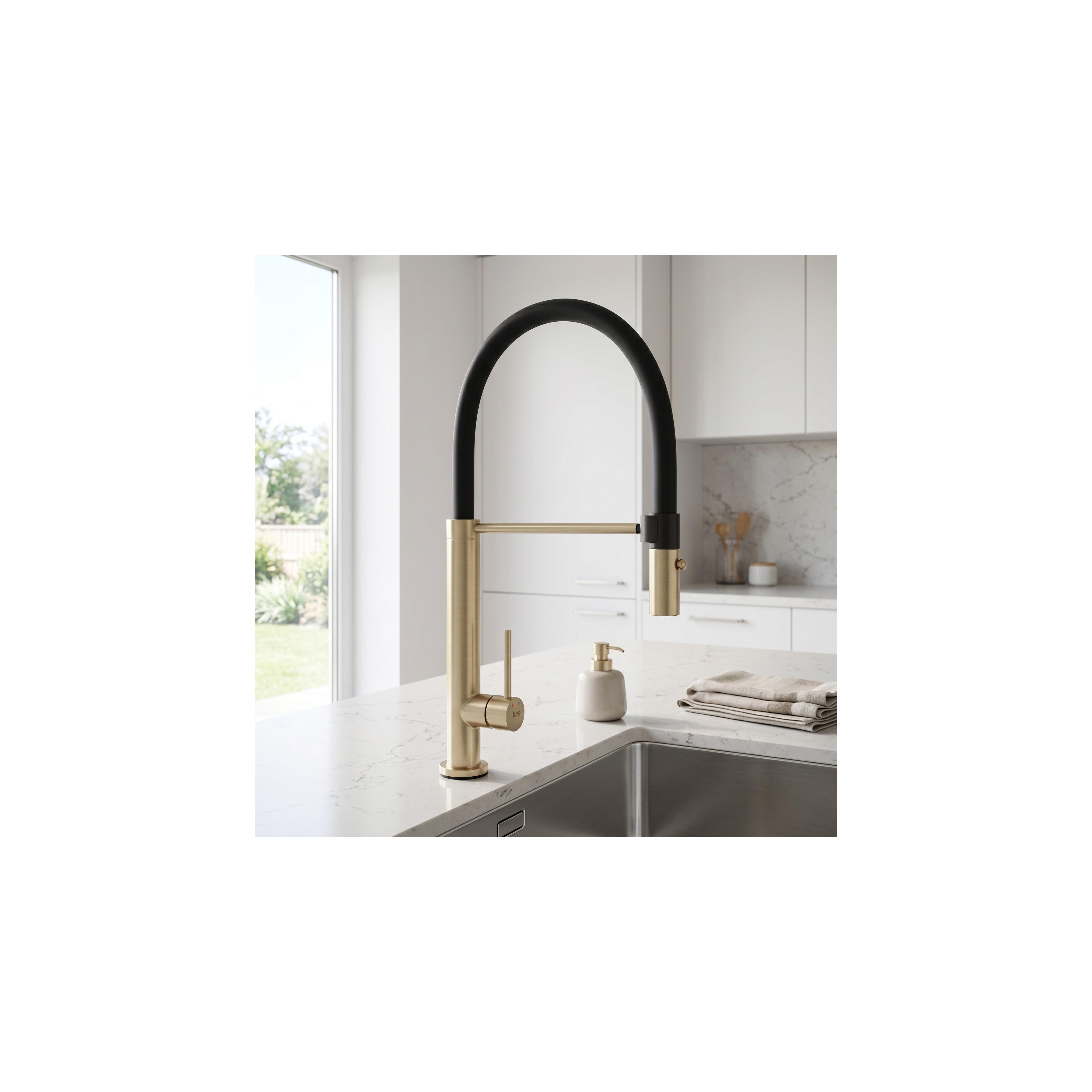 Torneira de cozinha Rea Viera Gold Brush