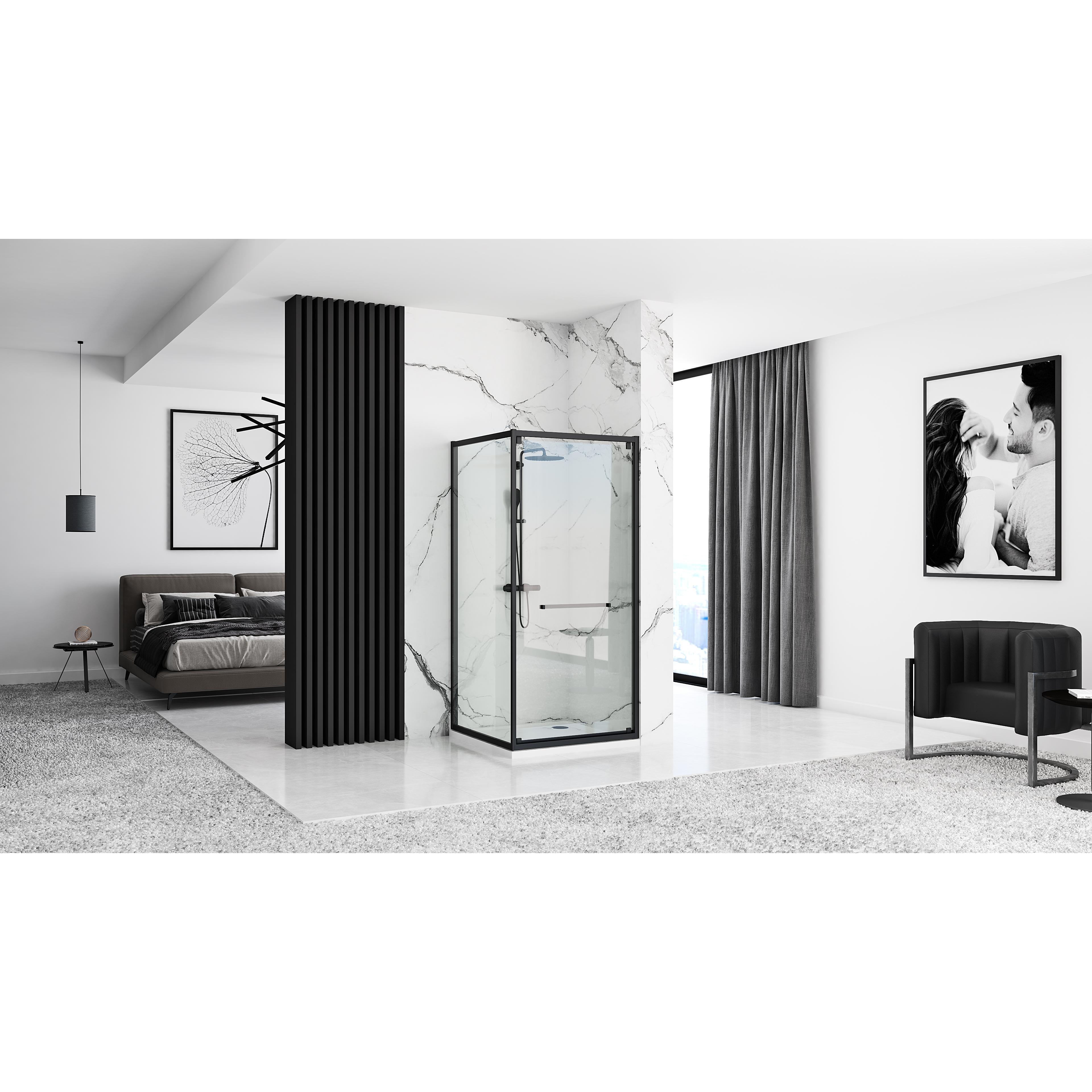 Rea Space In Black suihkukaappi 80x100