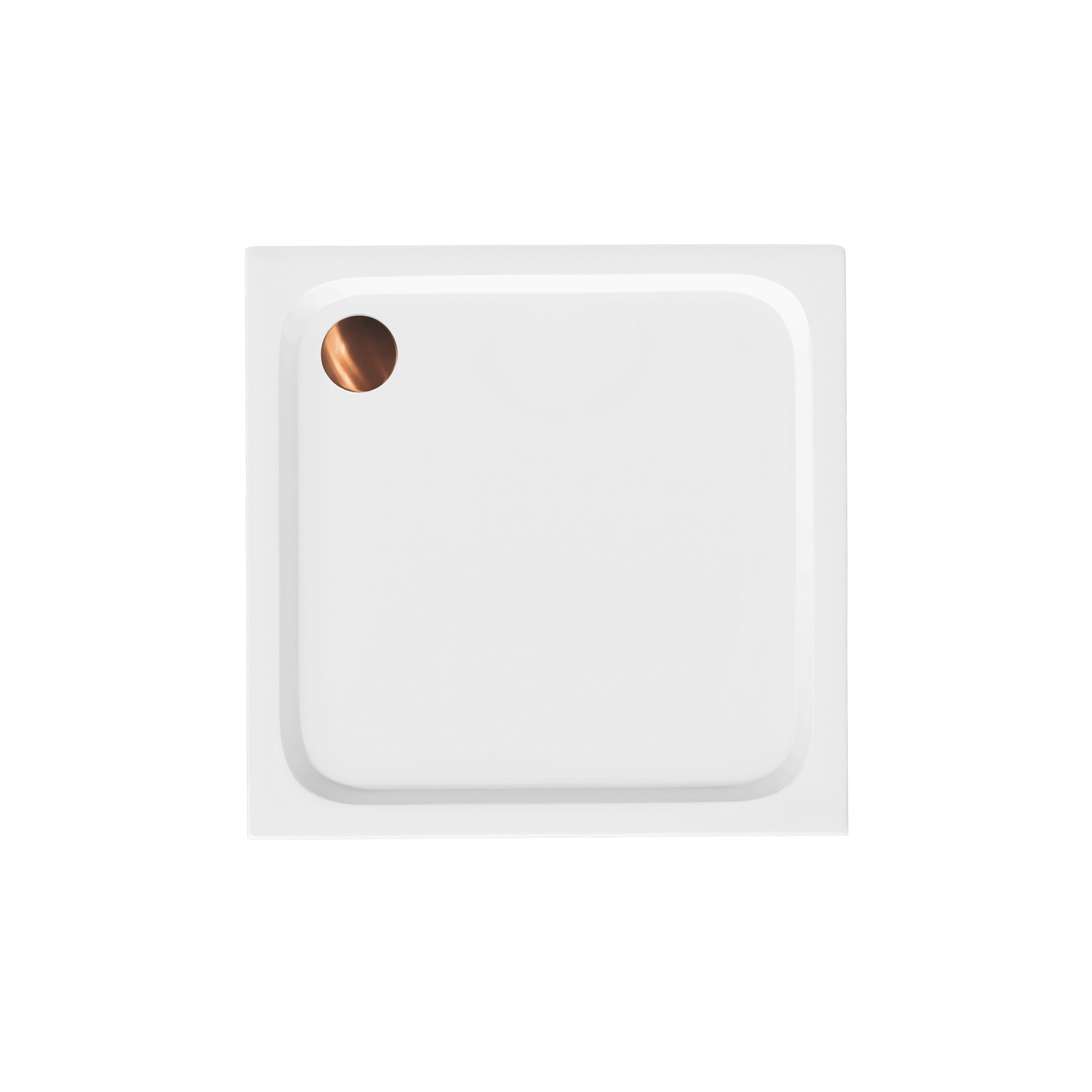 shower tray Rea Belmond White 80x80 Brush Copper
