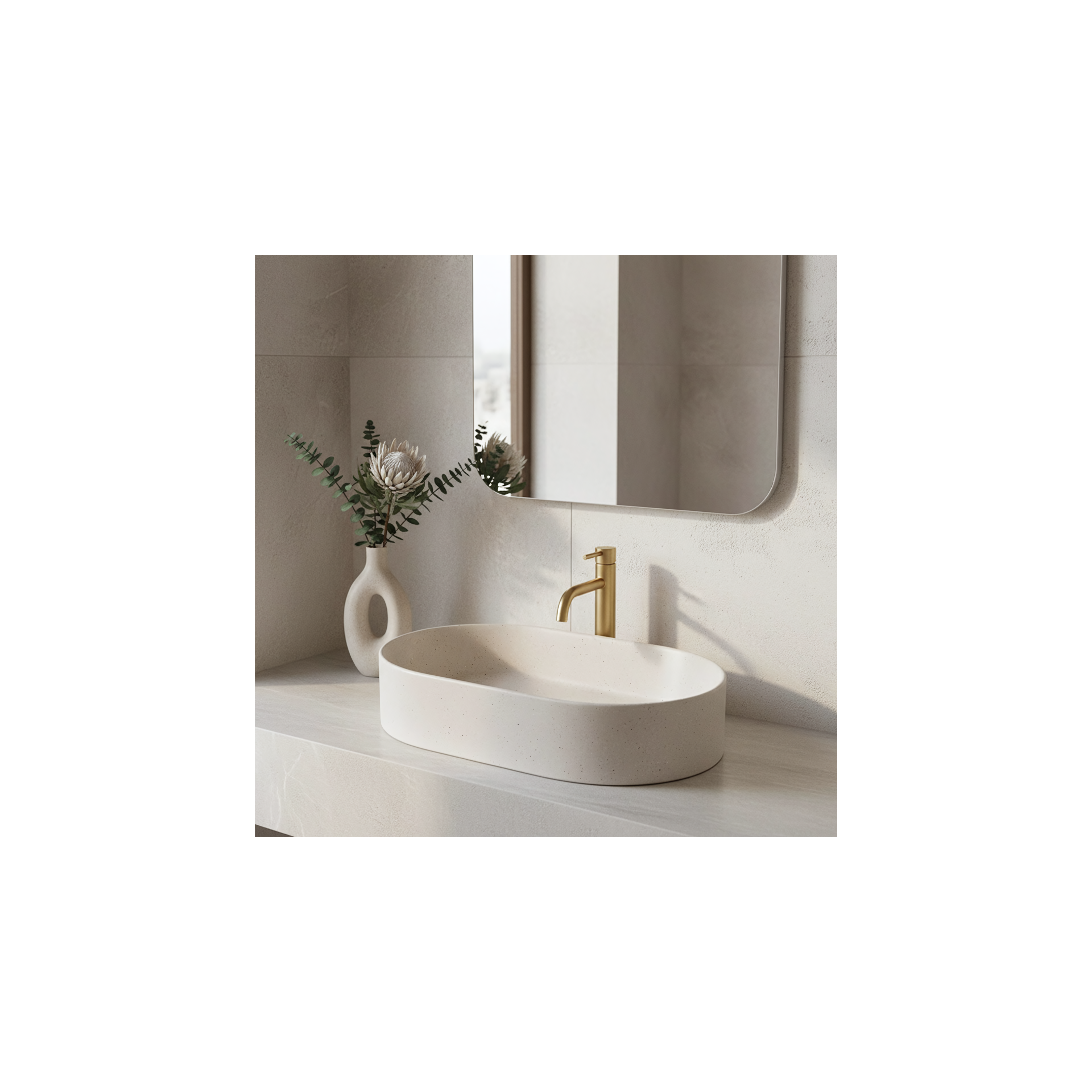 Lavabo sobre encimera Rea Nadia 60 Sandy