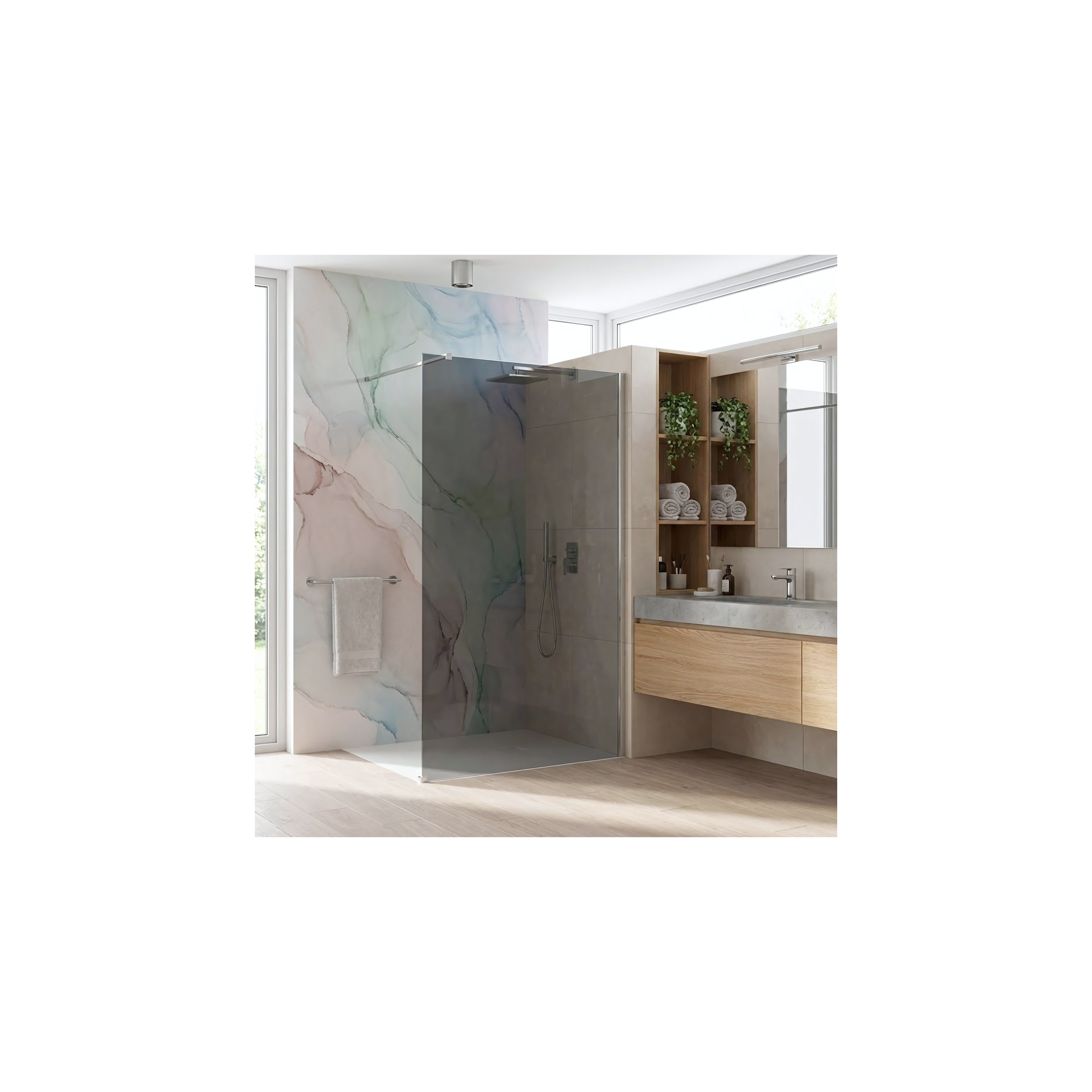 Душевая стенка Rea Flexi Grey / Chrome 120