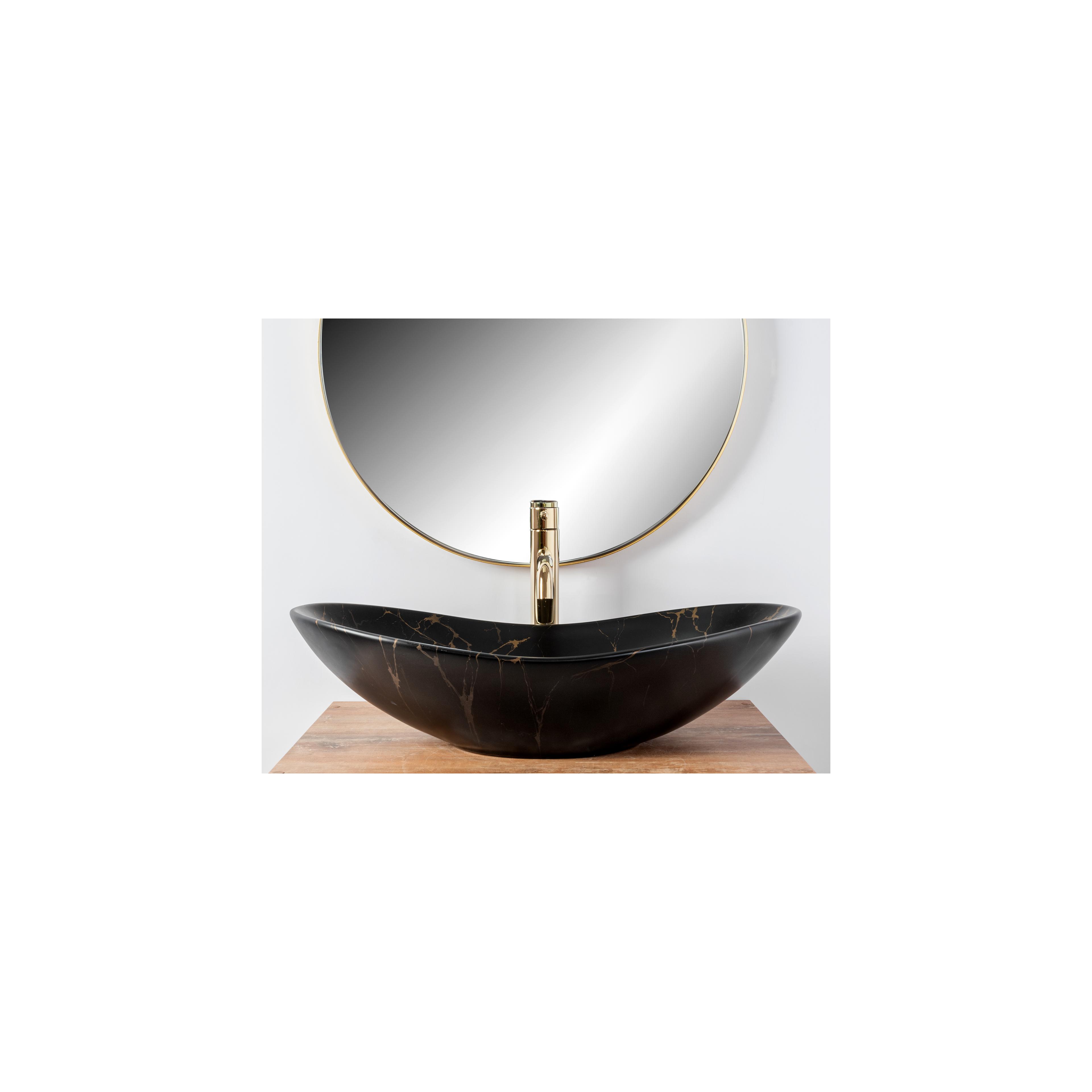 Νιπτήρας Rea Royal Black Marble Matt 60.5 x 36 x 16 cm