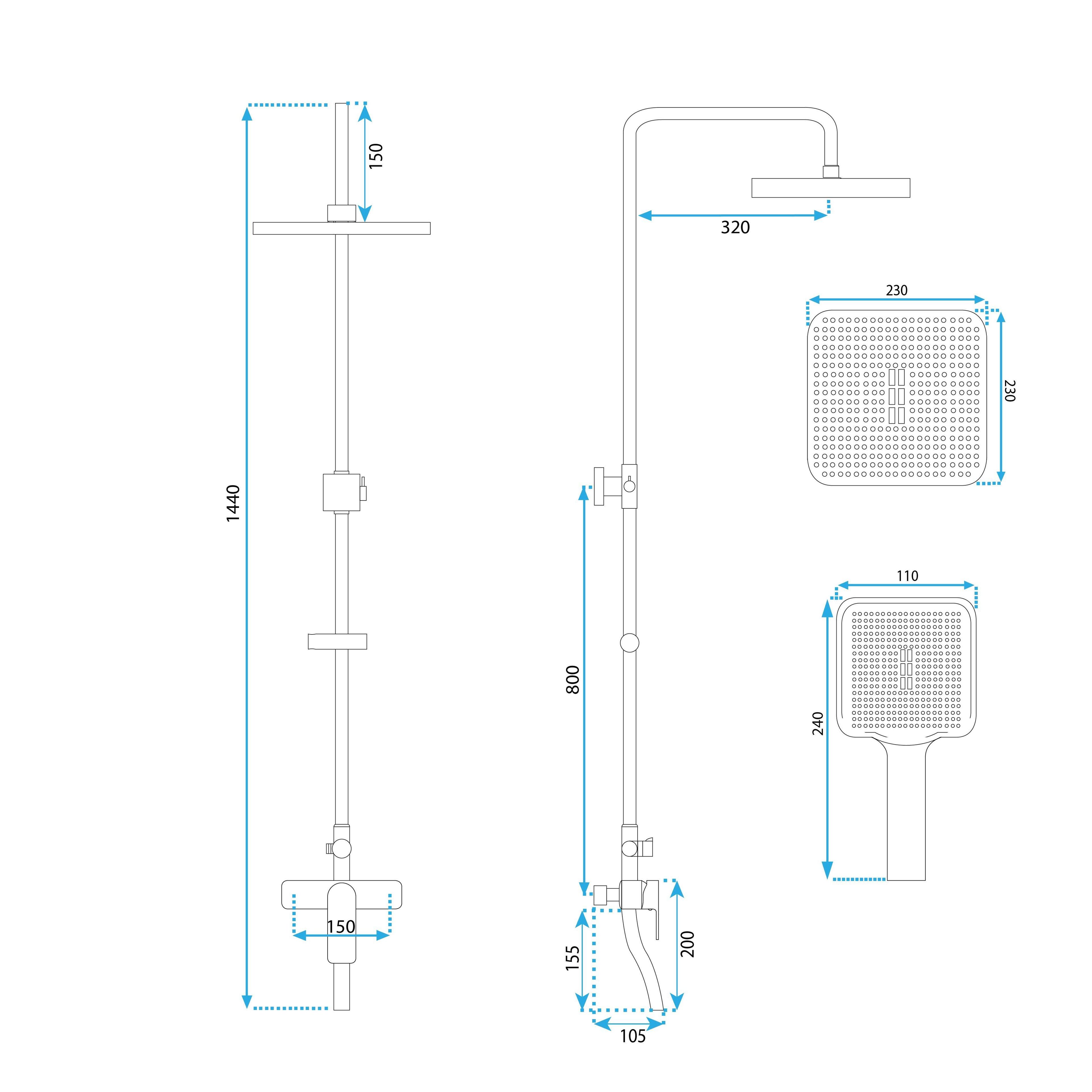 Shower set MY2021-77C REA ARGUS COPPER BRUSH