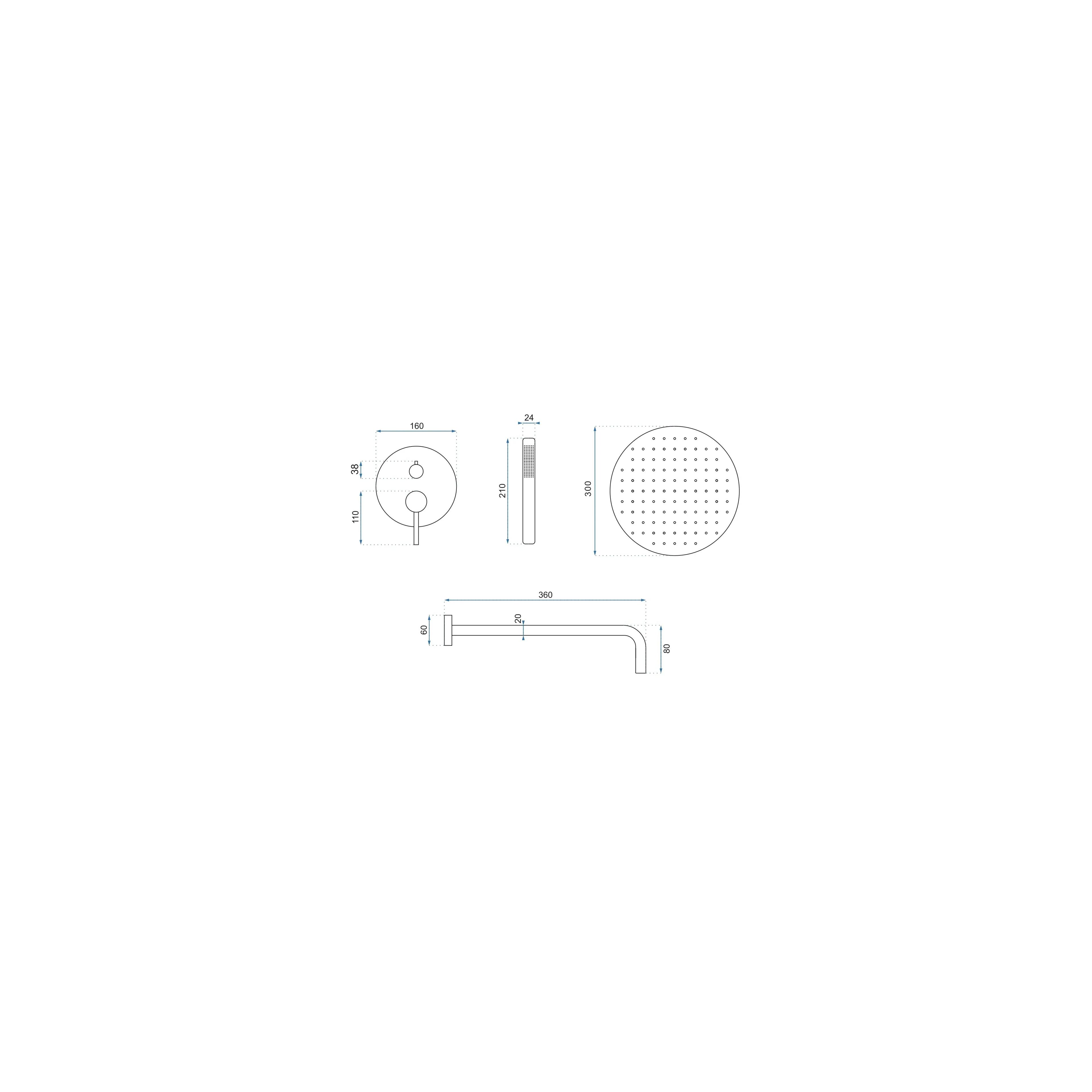 Set za skrito vgradnjo REA Lungo White + BOX