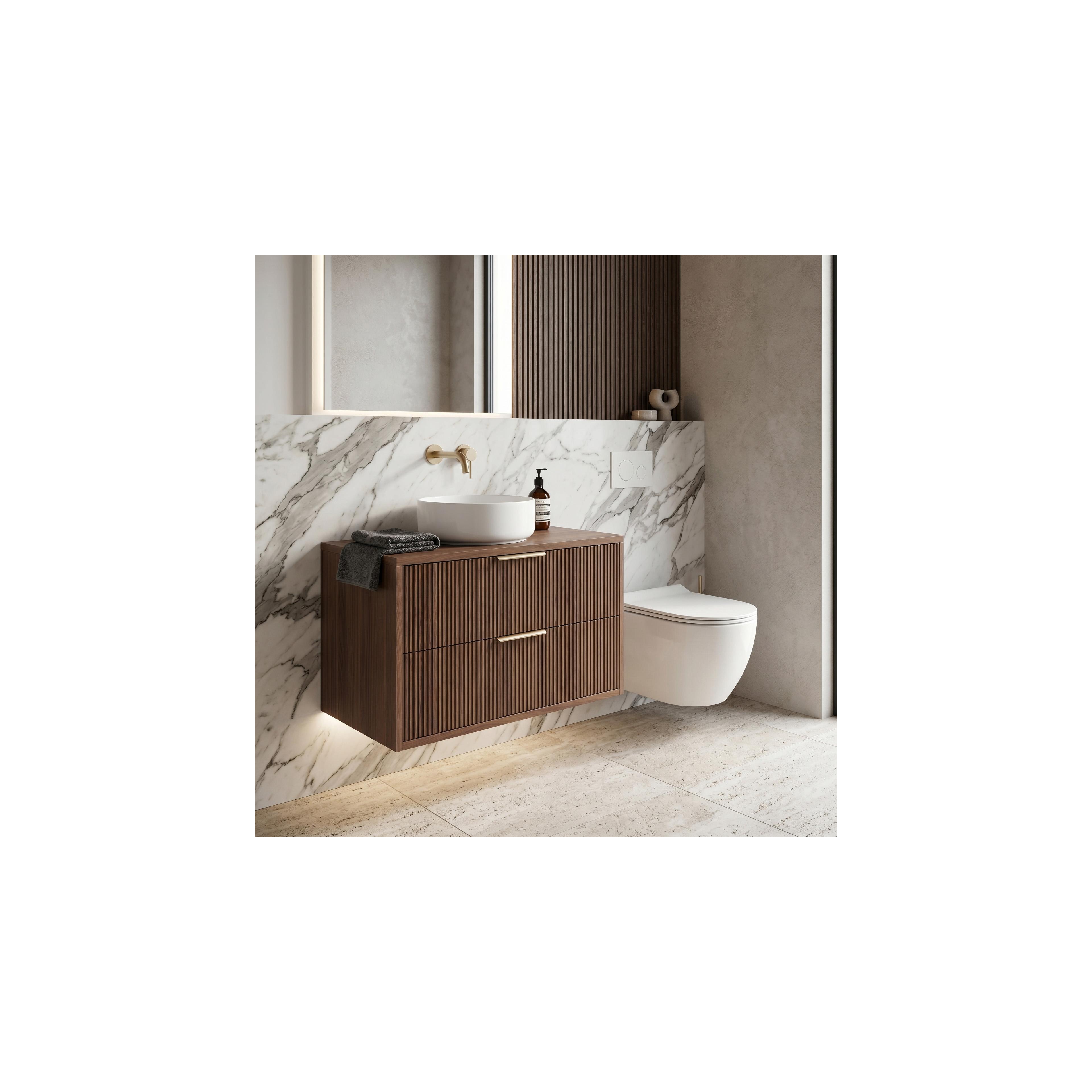 Bathroom vanity cabinet Rea Mono 80cm Brown