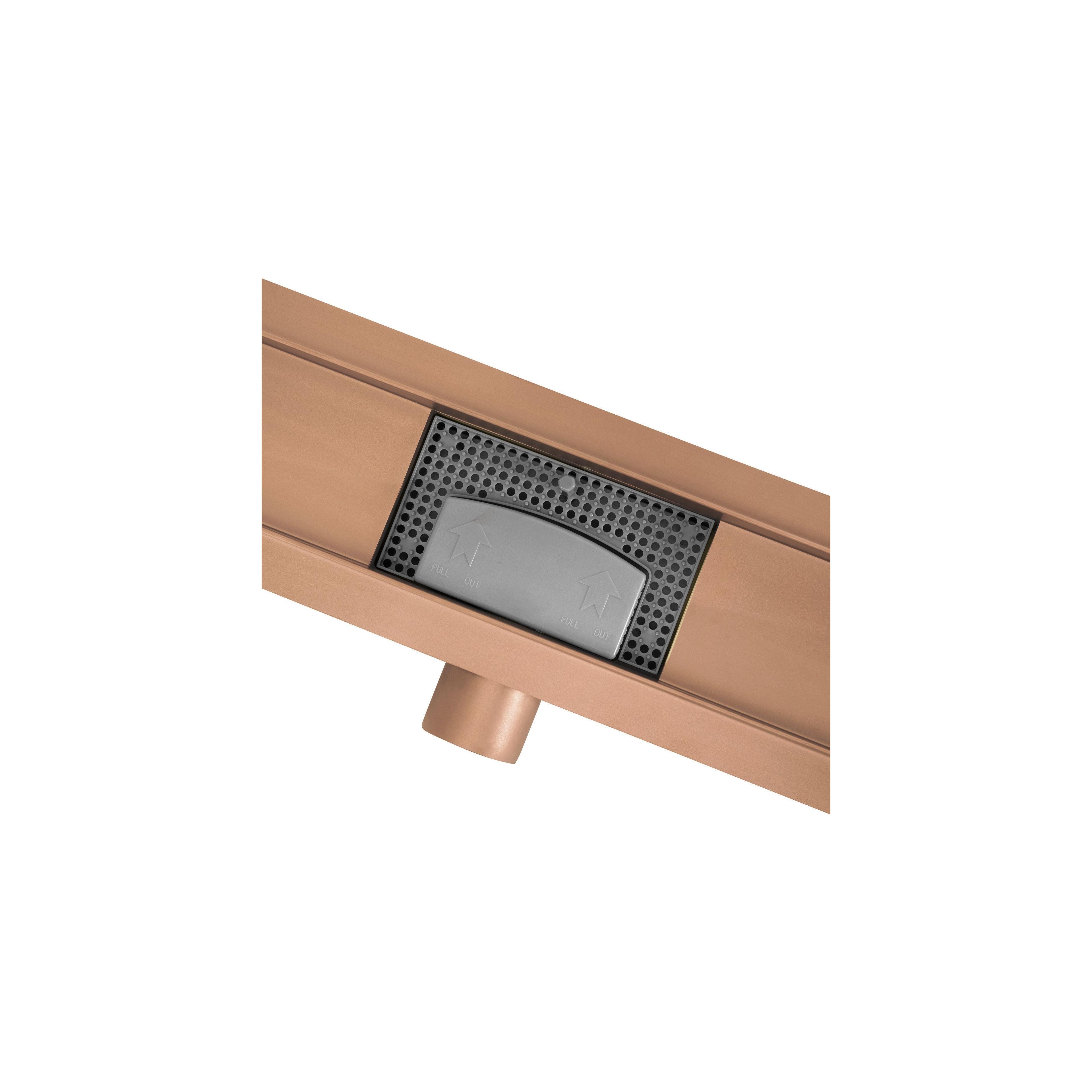 Odpływ Liniowy Rea Neox Brush Copper 90