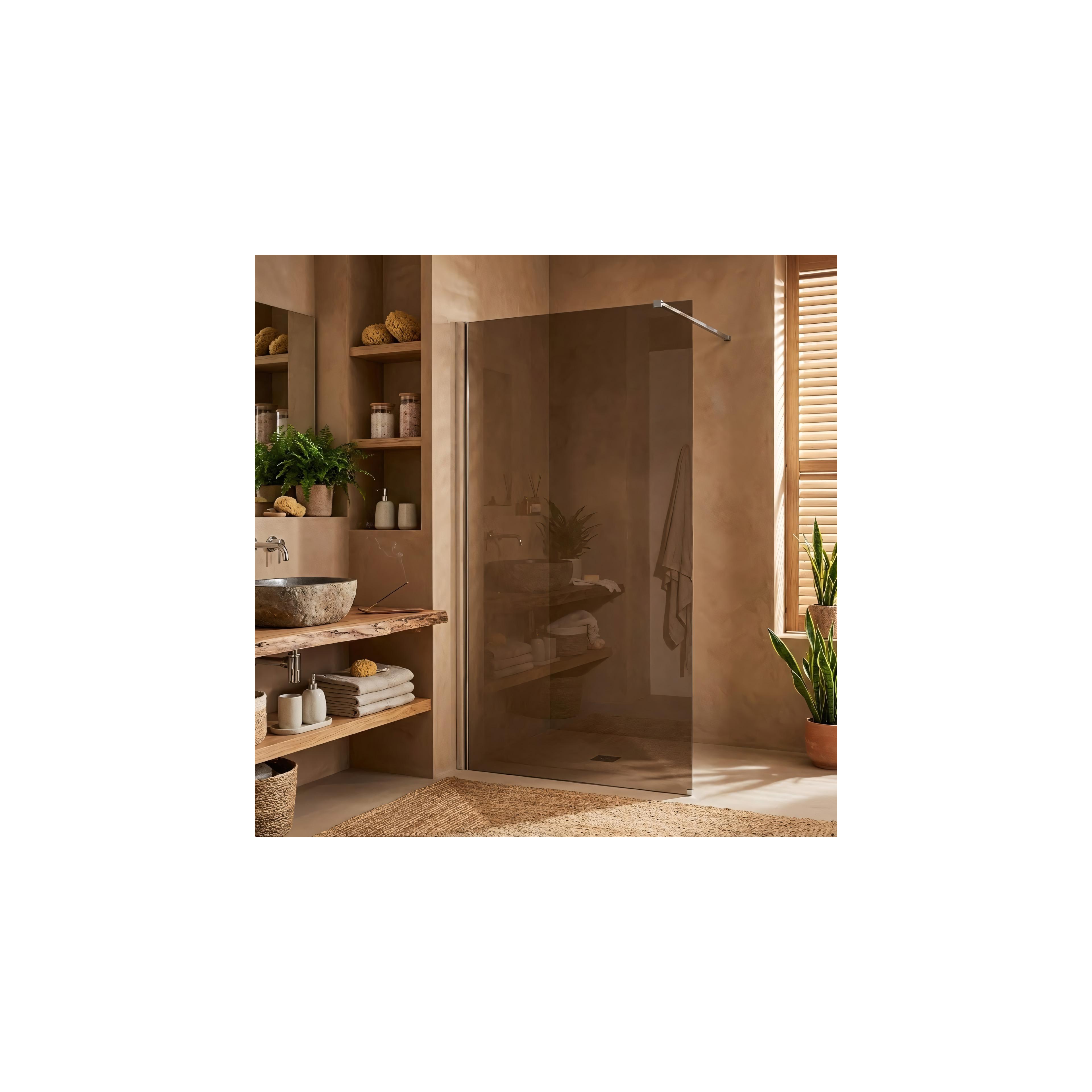 Duschwand Rea Flexi Brown / Chrome 130