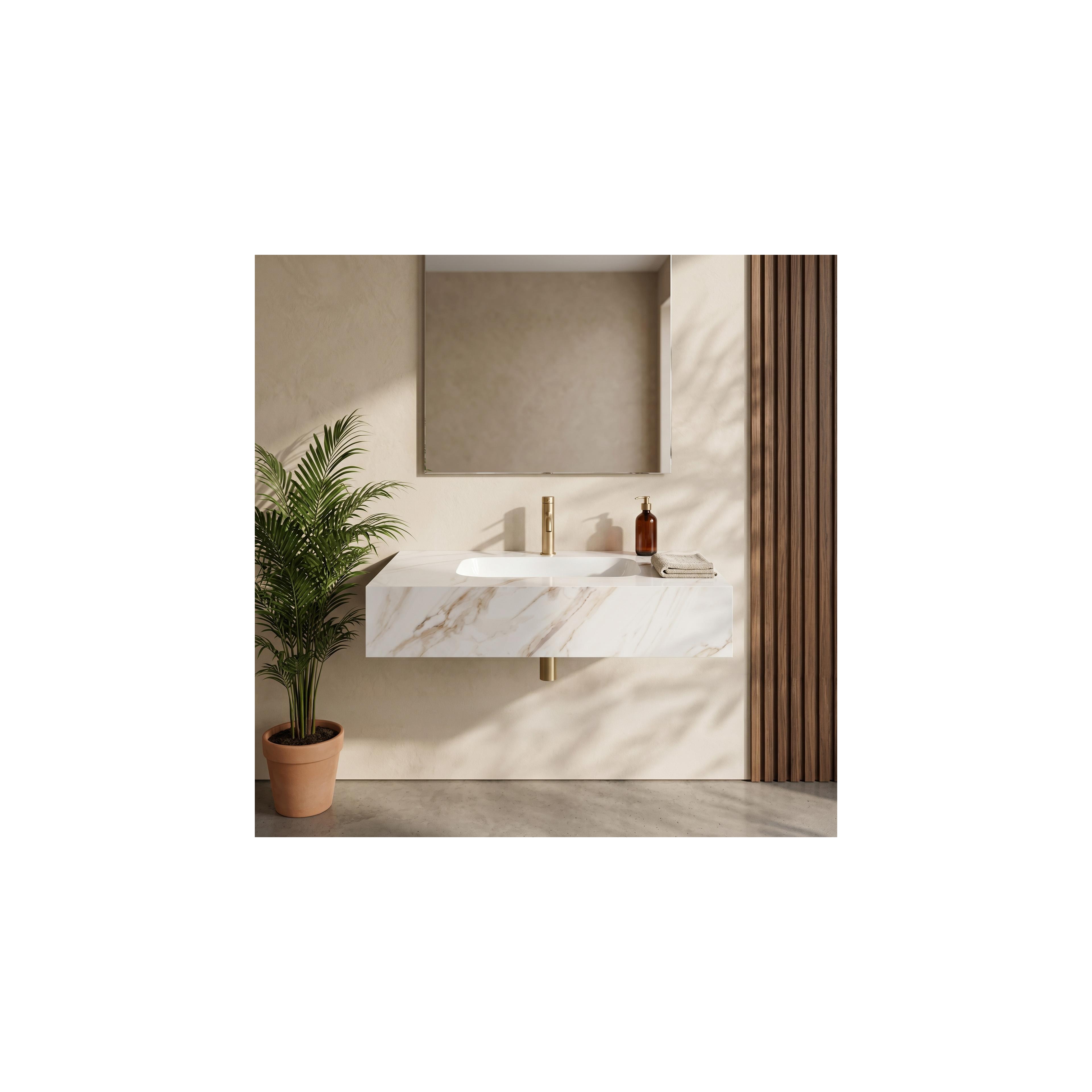 Lavabo suspendu Rea Aresa Grey Gold 80