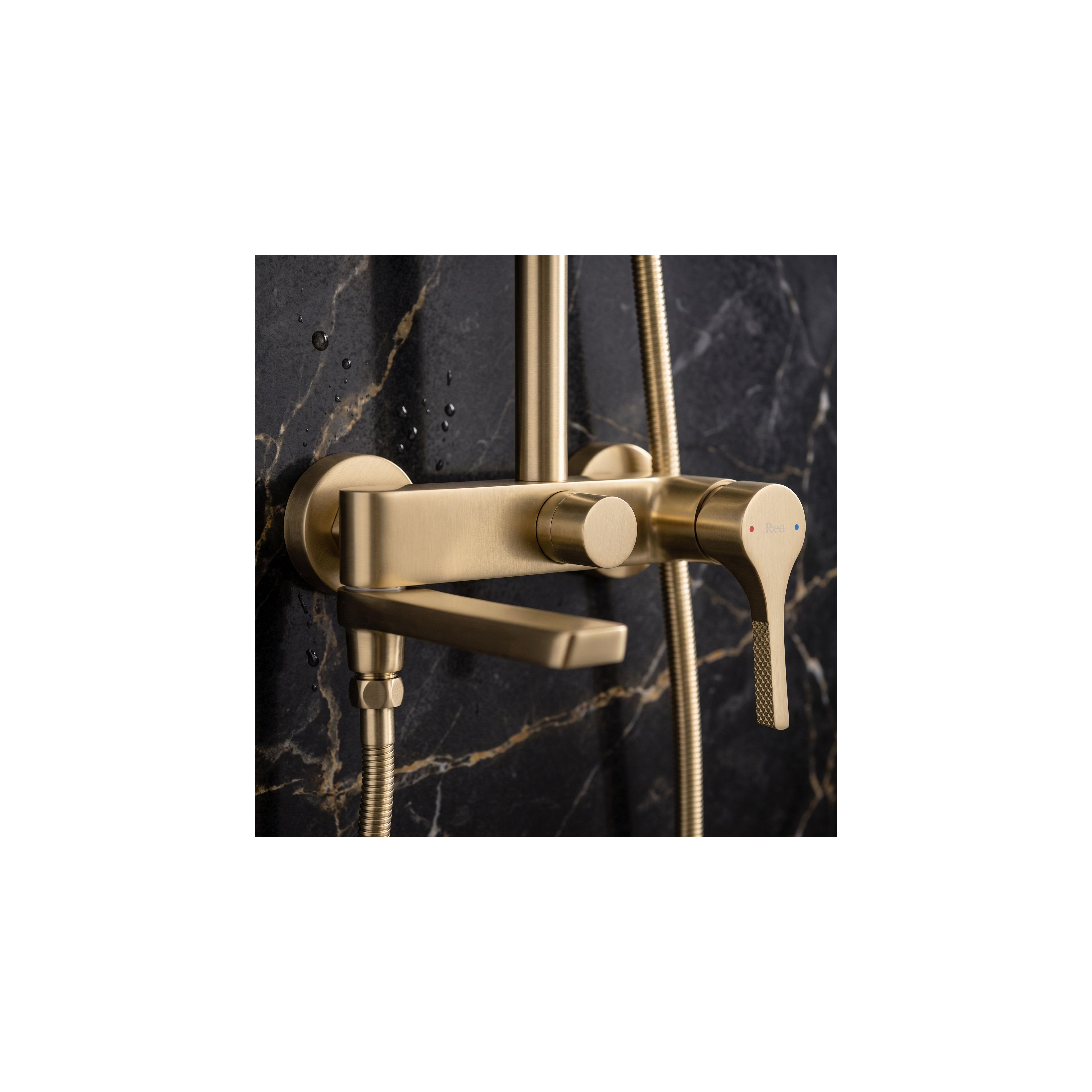 Shower set PREMIUM Rea Maxim Brush Gold