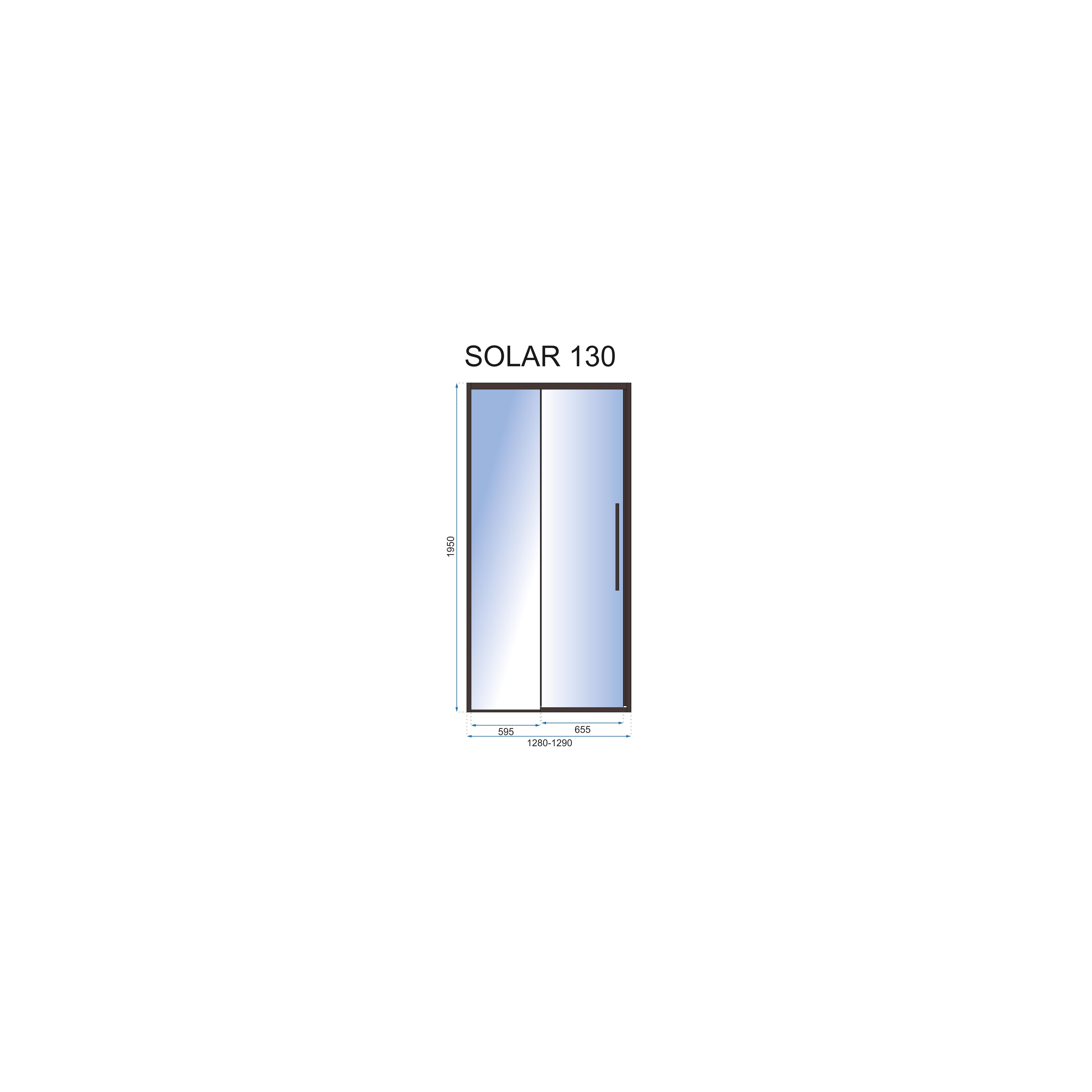 Usa pentru dus SOLAR BLACK MAT 130