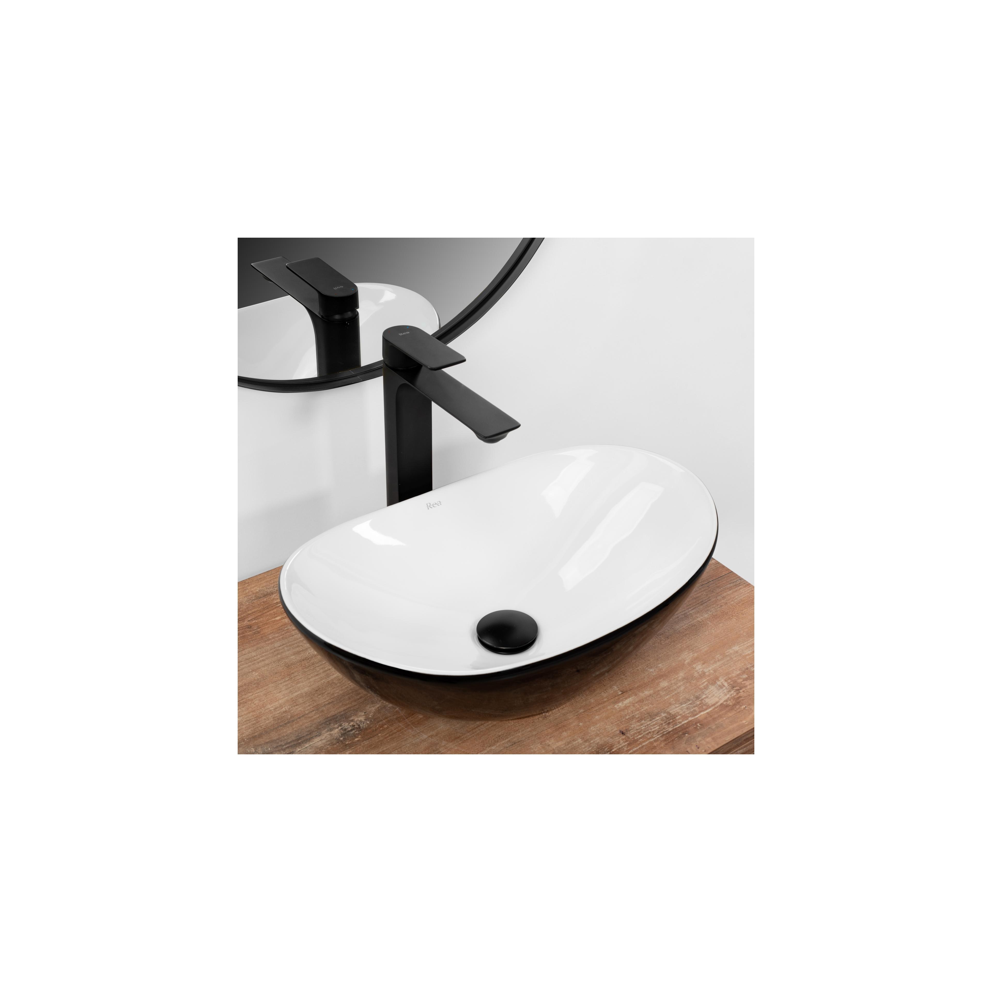 Nadgradni umivaonik REA Royal Mini Black White