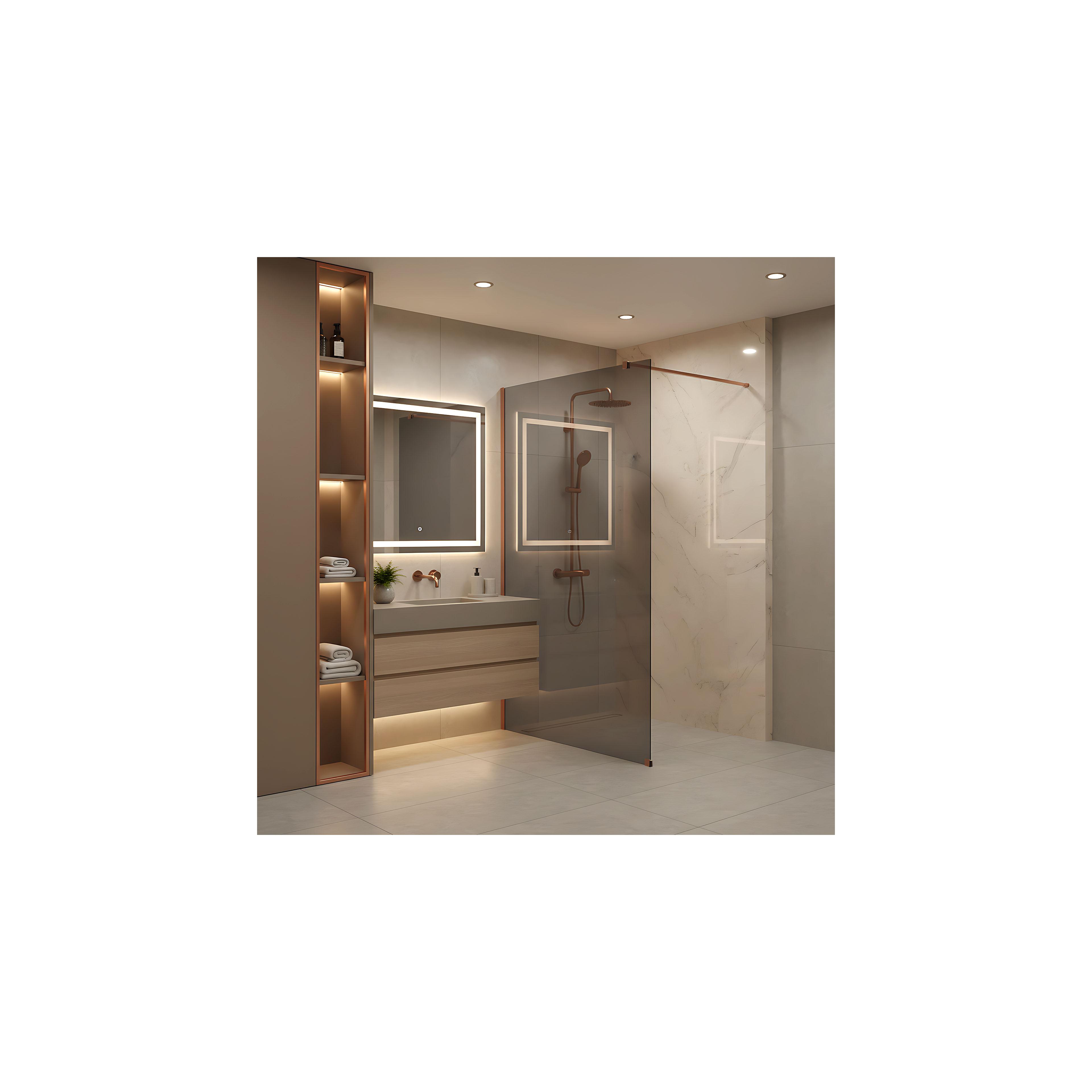 Paroi de douche Rea Flexi Grey / Brush Copper 80
