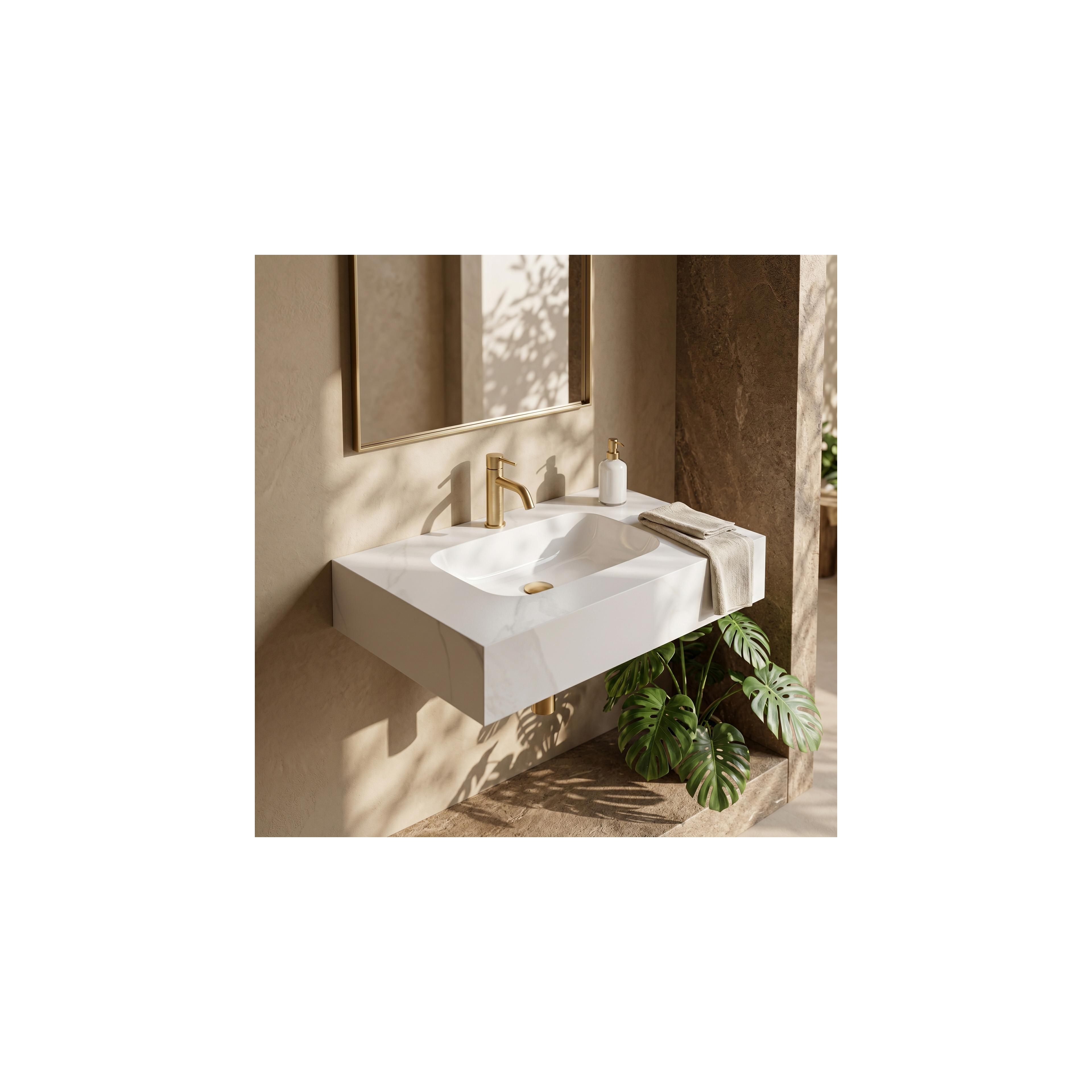 Wall-hung washbasin REA Aresa Belt White 70