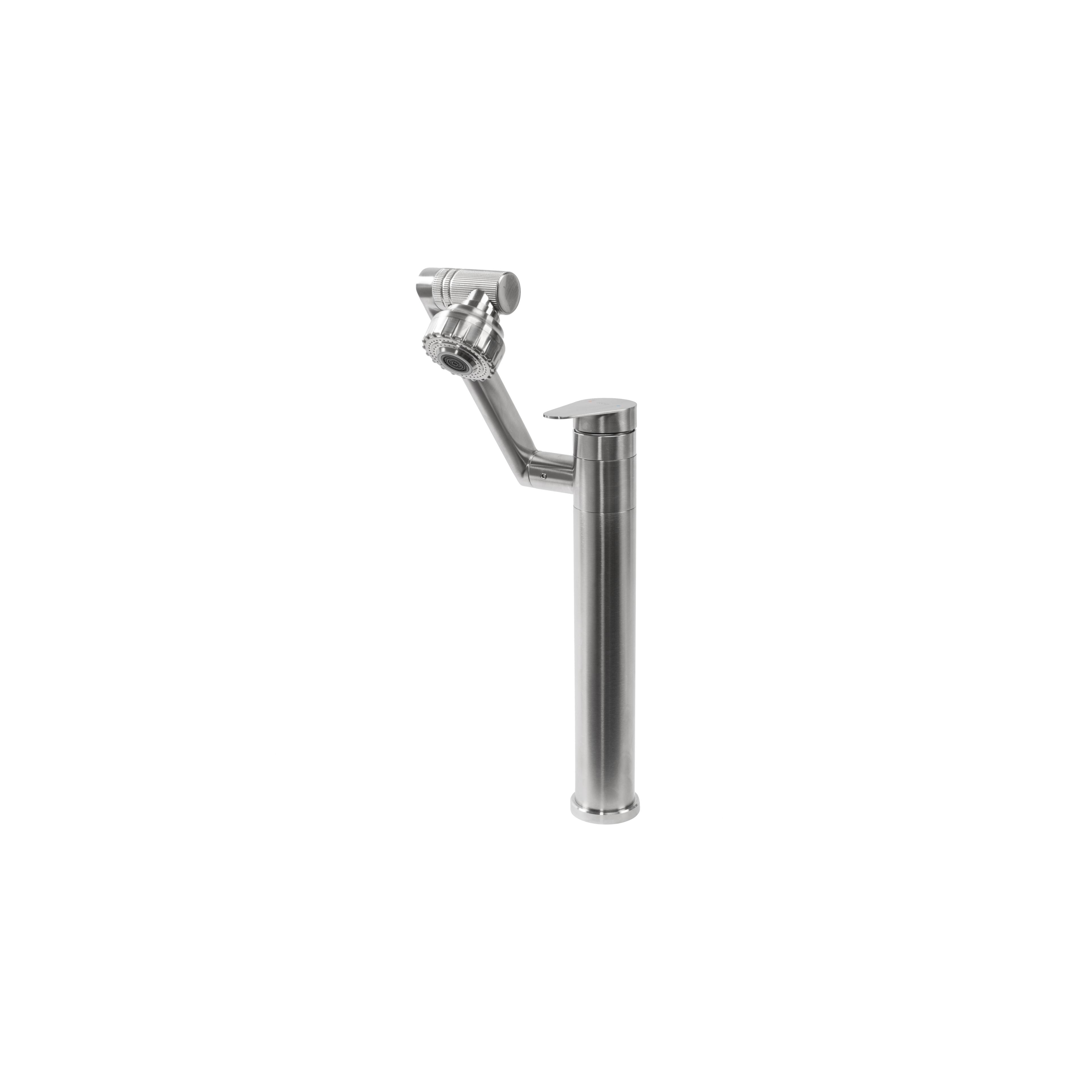 Robinet de salle de bain Rea PACO Nickel Brush INOX High