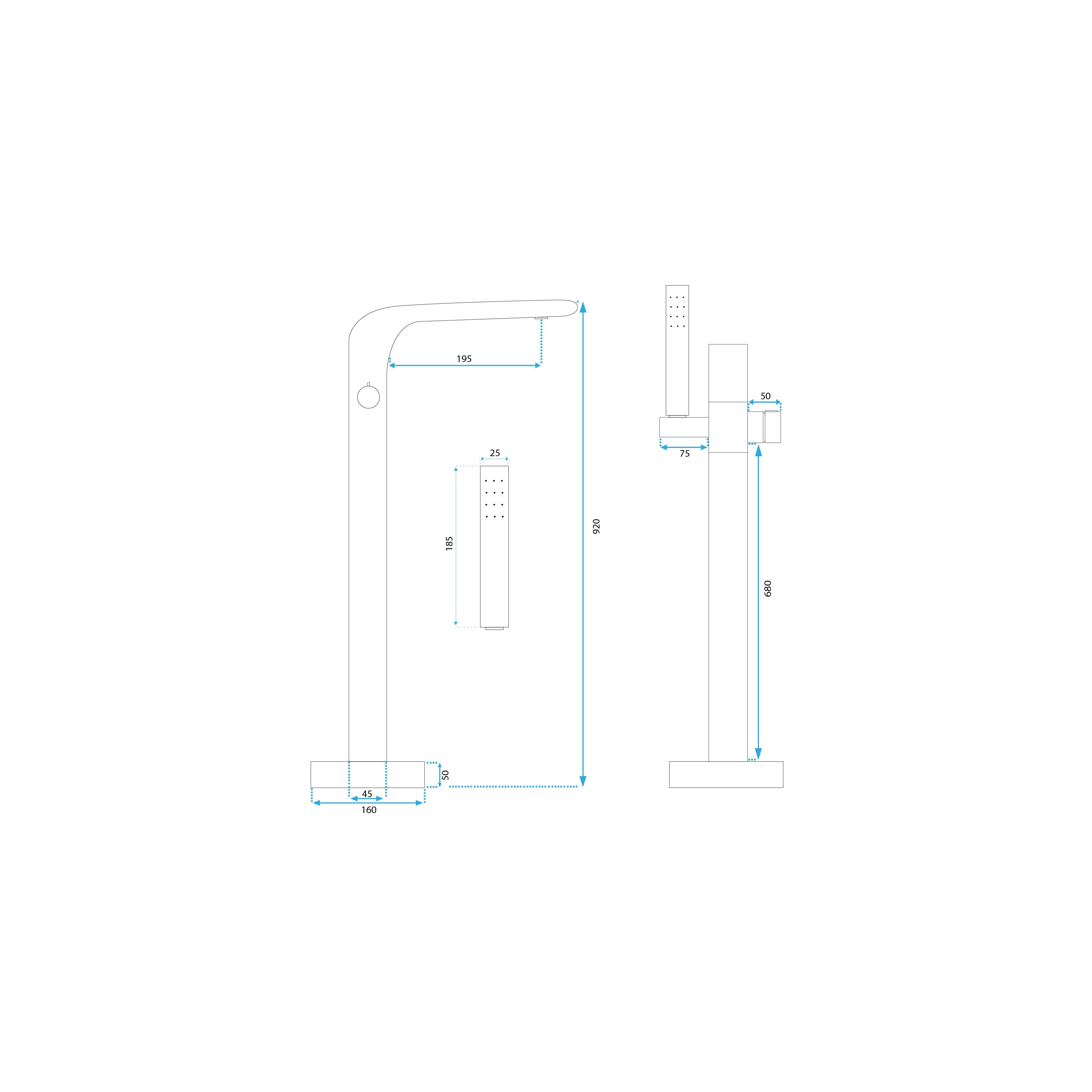 Robinet autoportant Rea CLARK CHROME