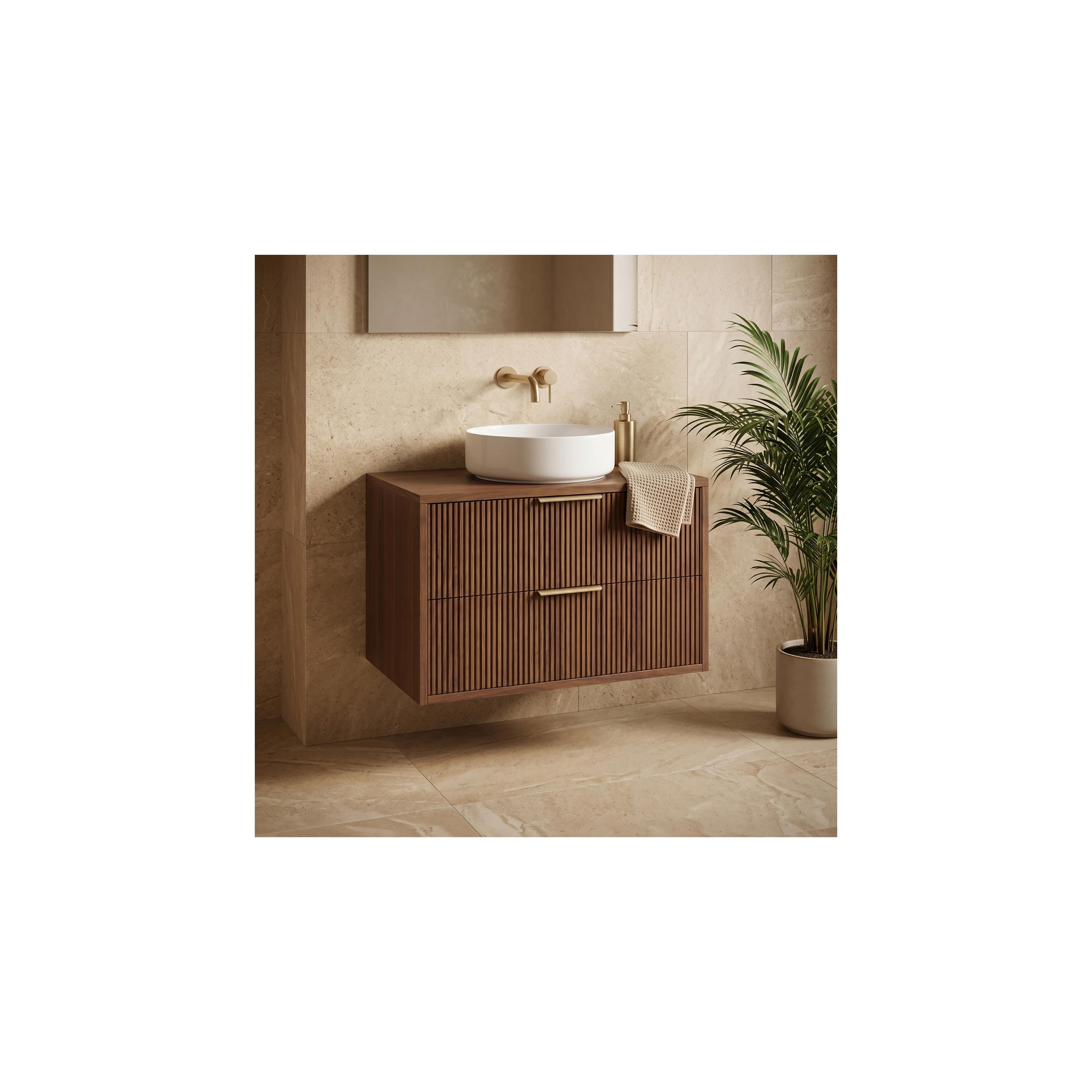 Bathroom vanity cabinet Rea Mono 80cm Brown