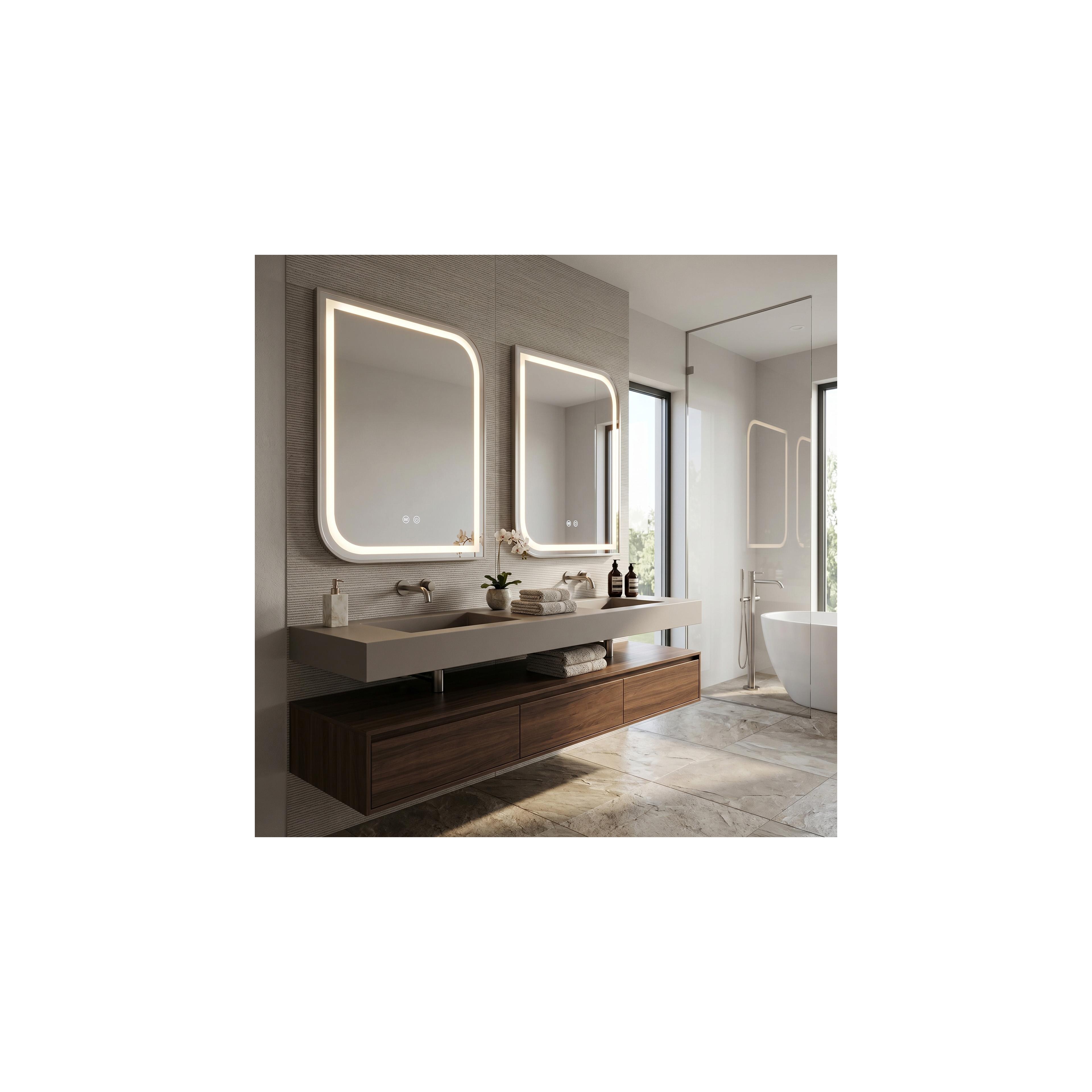 LED-VÄGGSPEGEL ZONE 80x60 BRUSH NICKEL