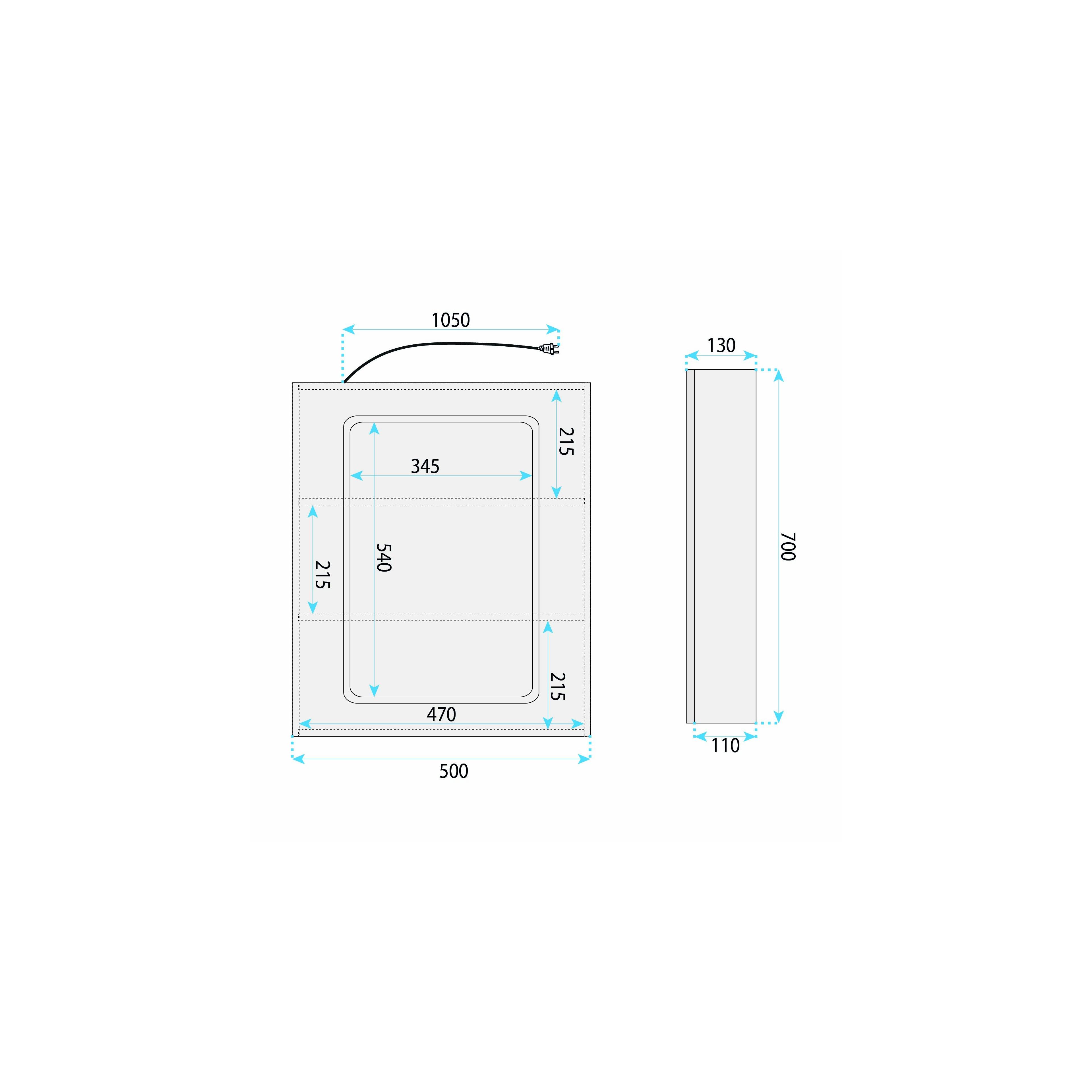 LED-Spiegelschrank Rea Zenit 70x50cm