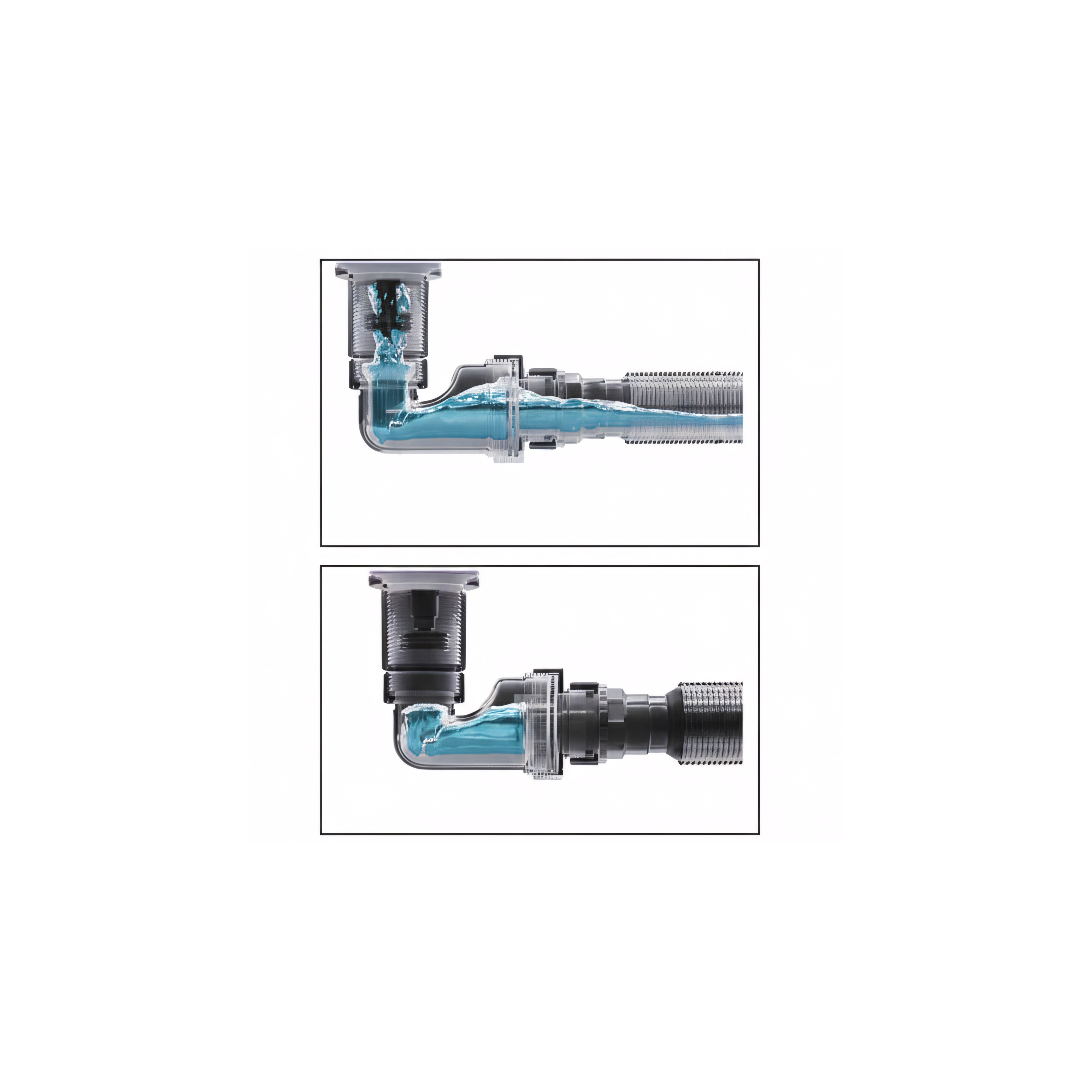 Washbasin siphon with click-clack drain REA Flow Brush Gold