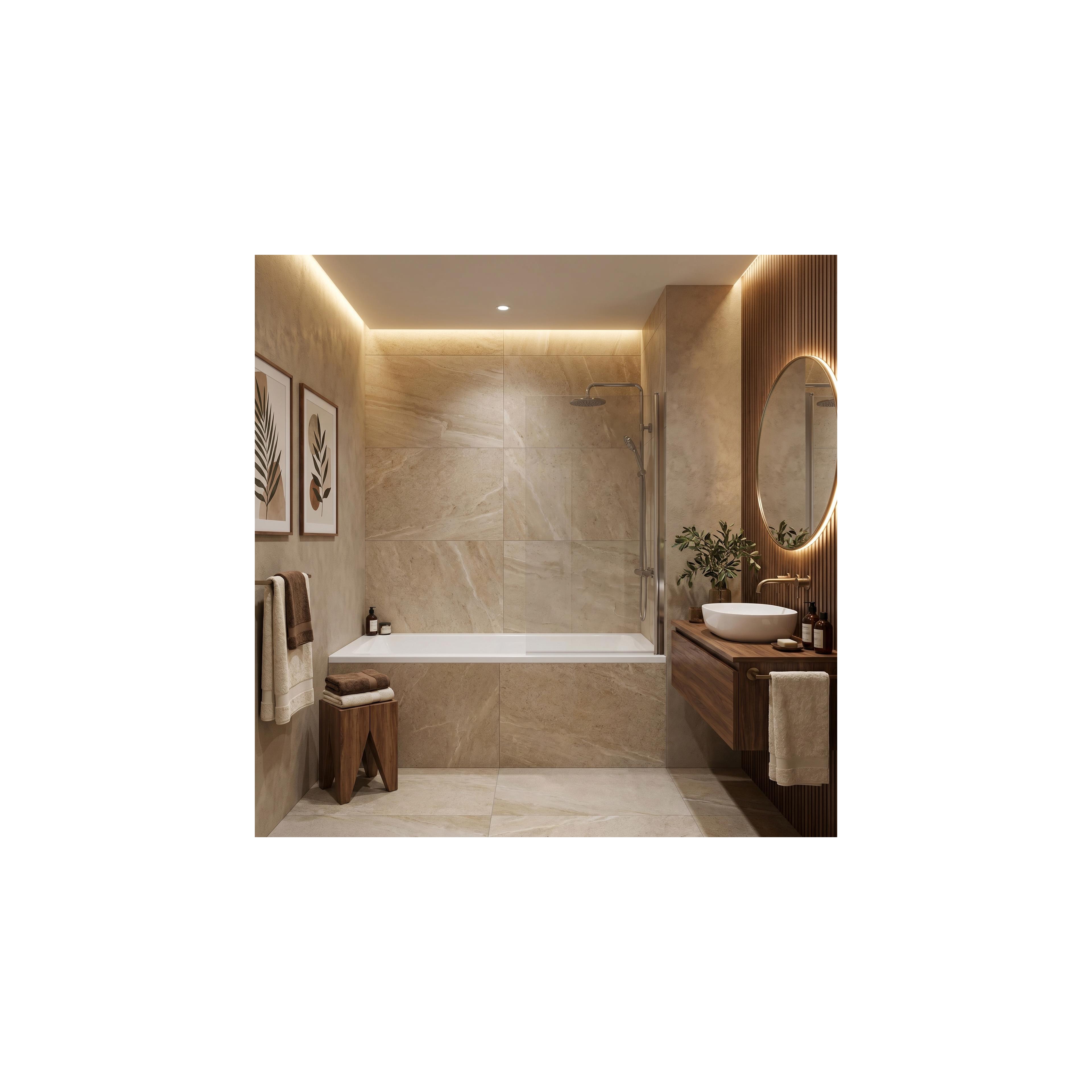 Built-in acrylic bathtub Rea Prima 150