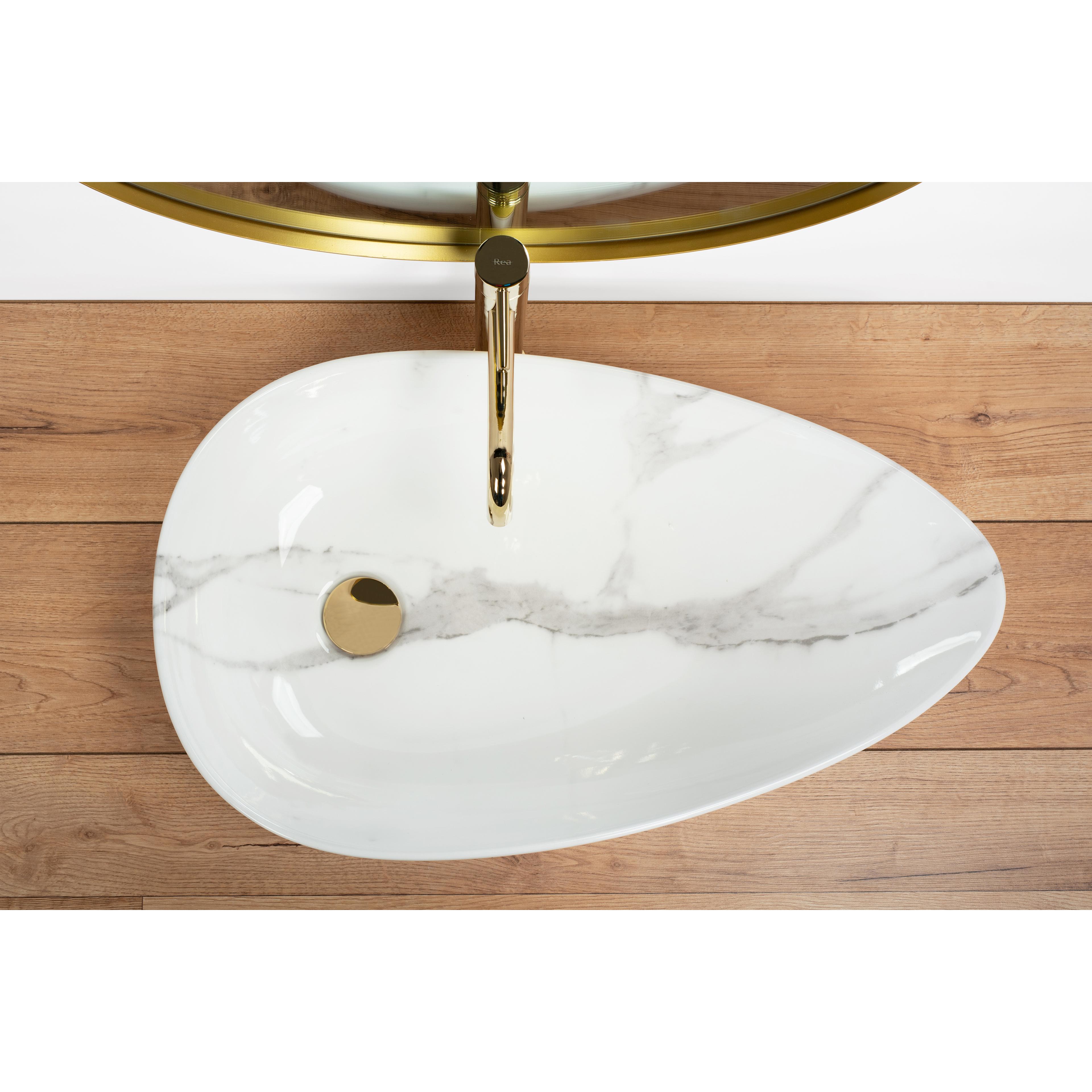 Lavoar pentru blat Rea Greta 65 Bianco Shiny