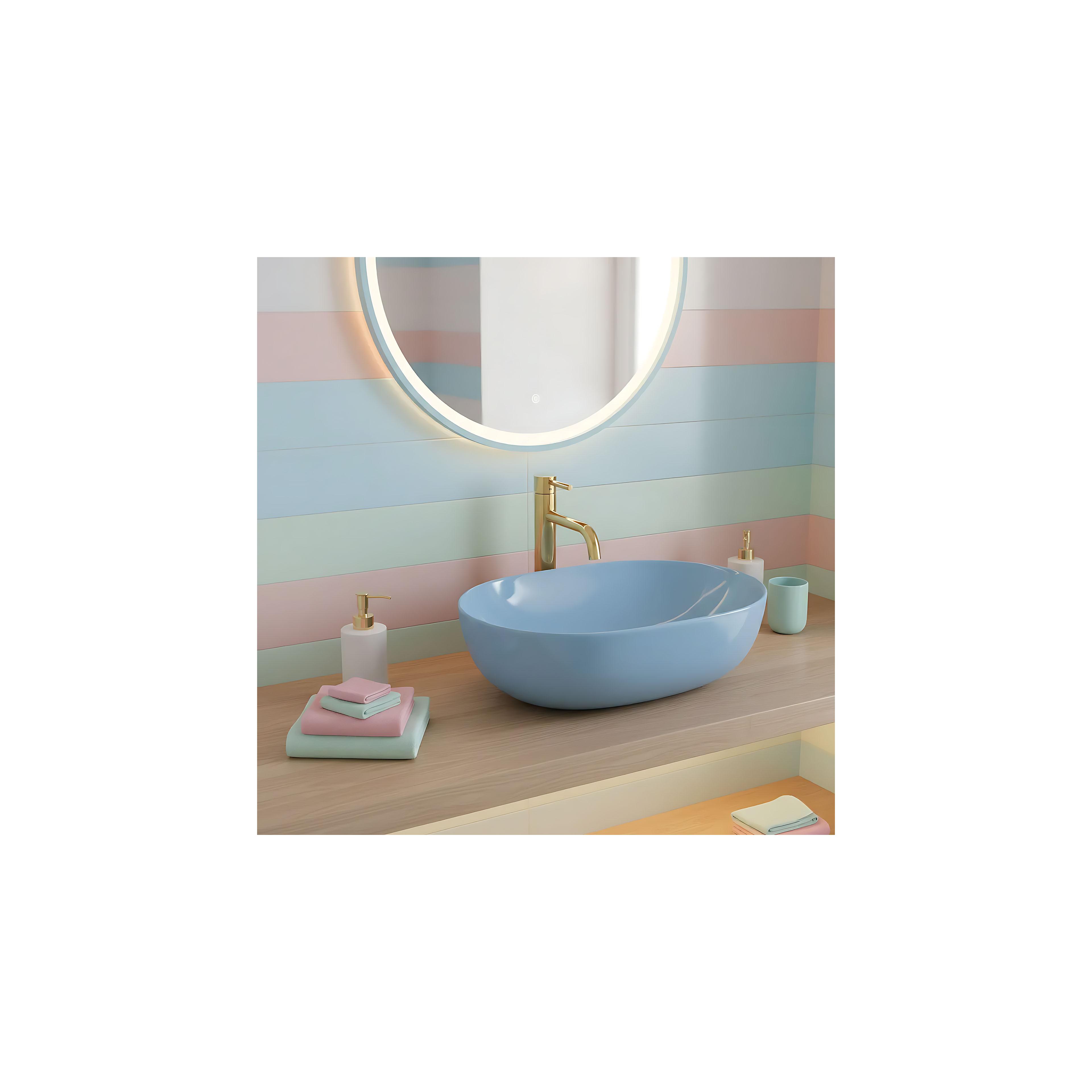 Umywalka nablatowa Rea LISA L.BLUE SHINY