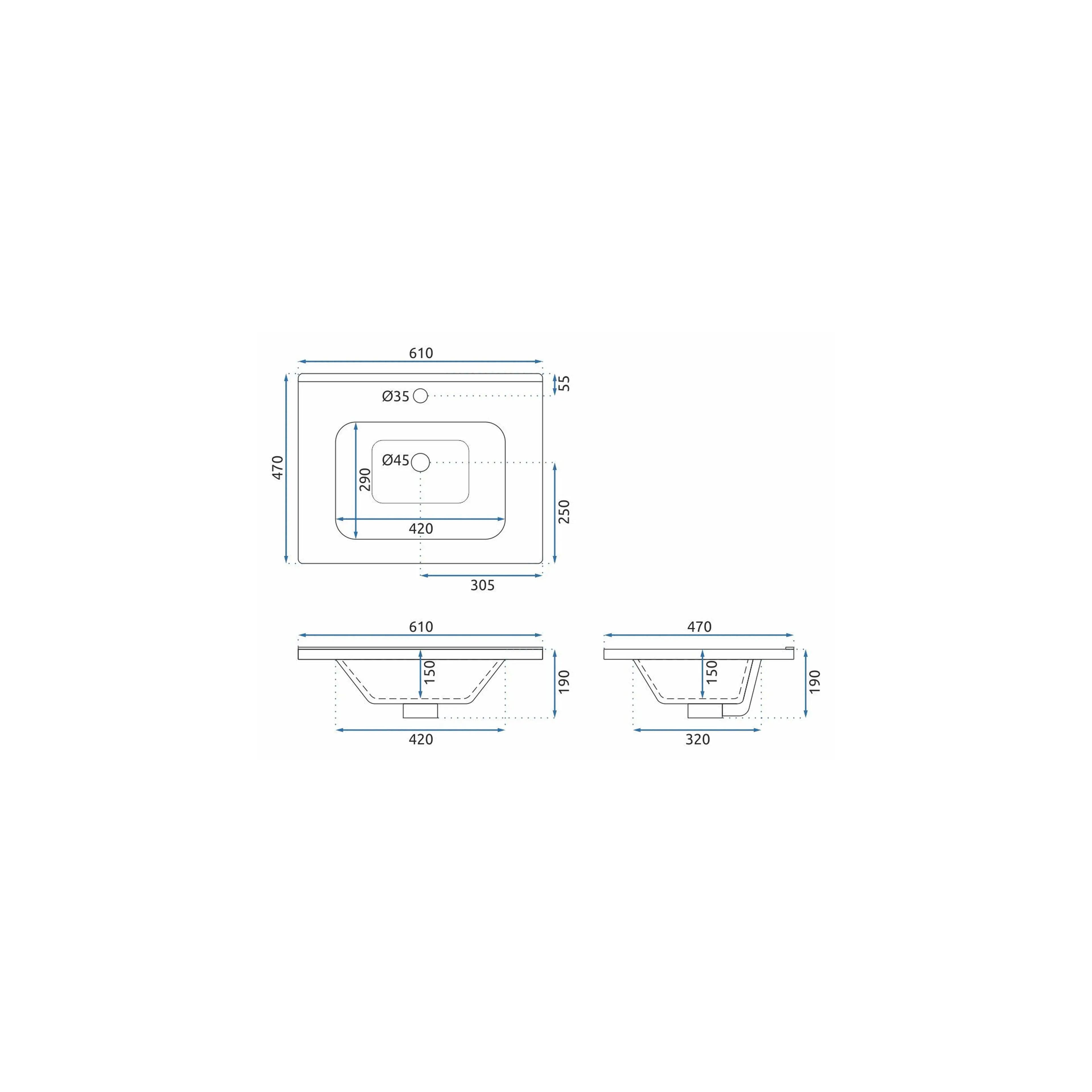 Bathroom Furniture Set with Astor Sink 60 cm Beige