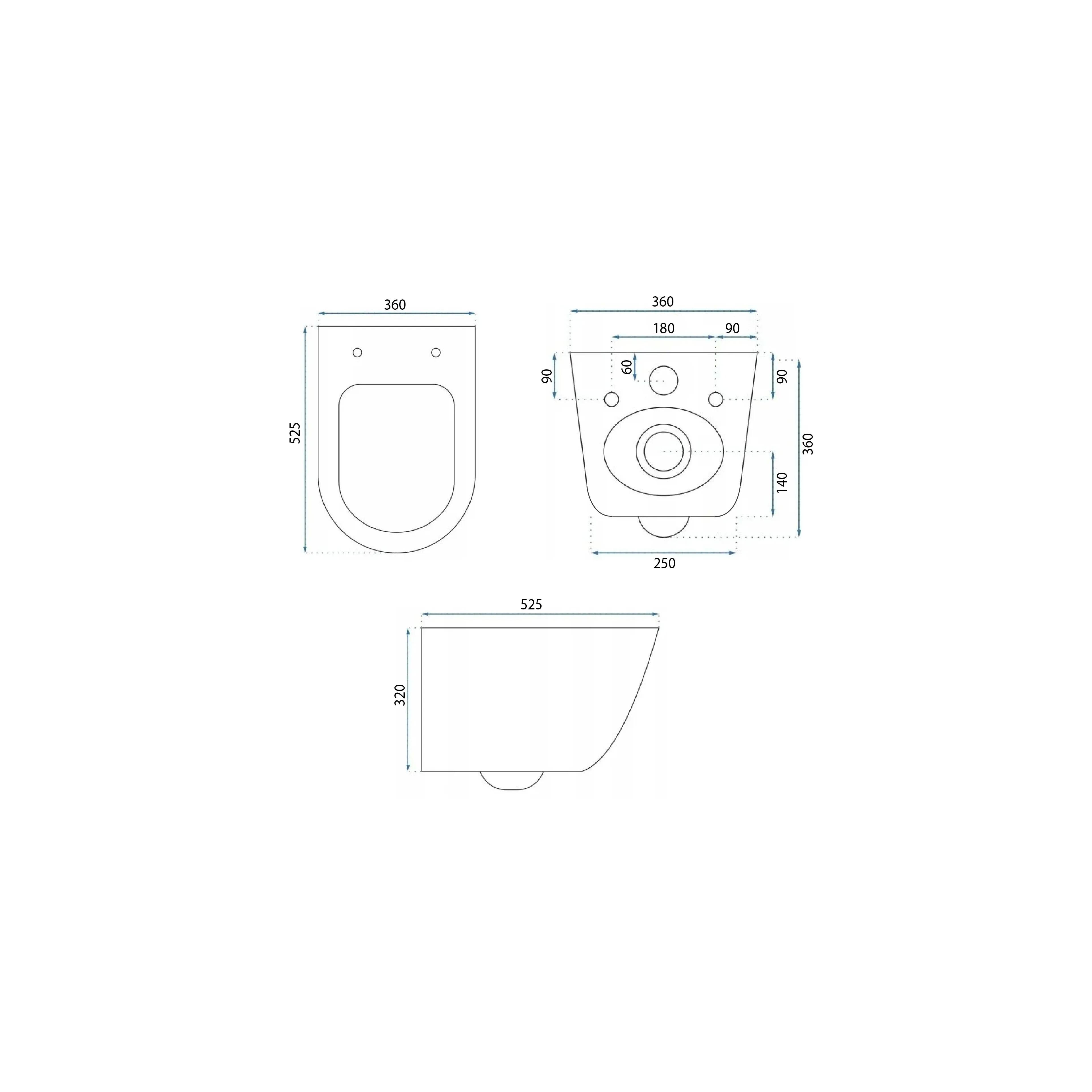 тоалетна чиния Rea Eddy Tornado Rimless Flat N