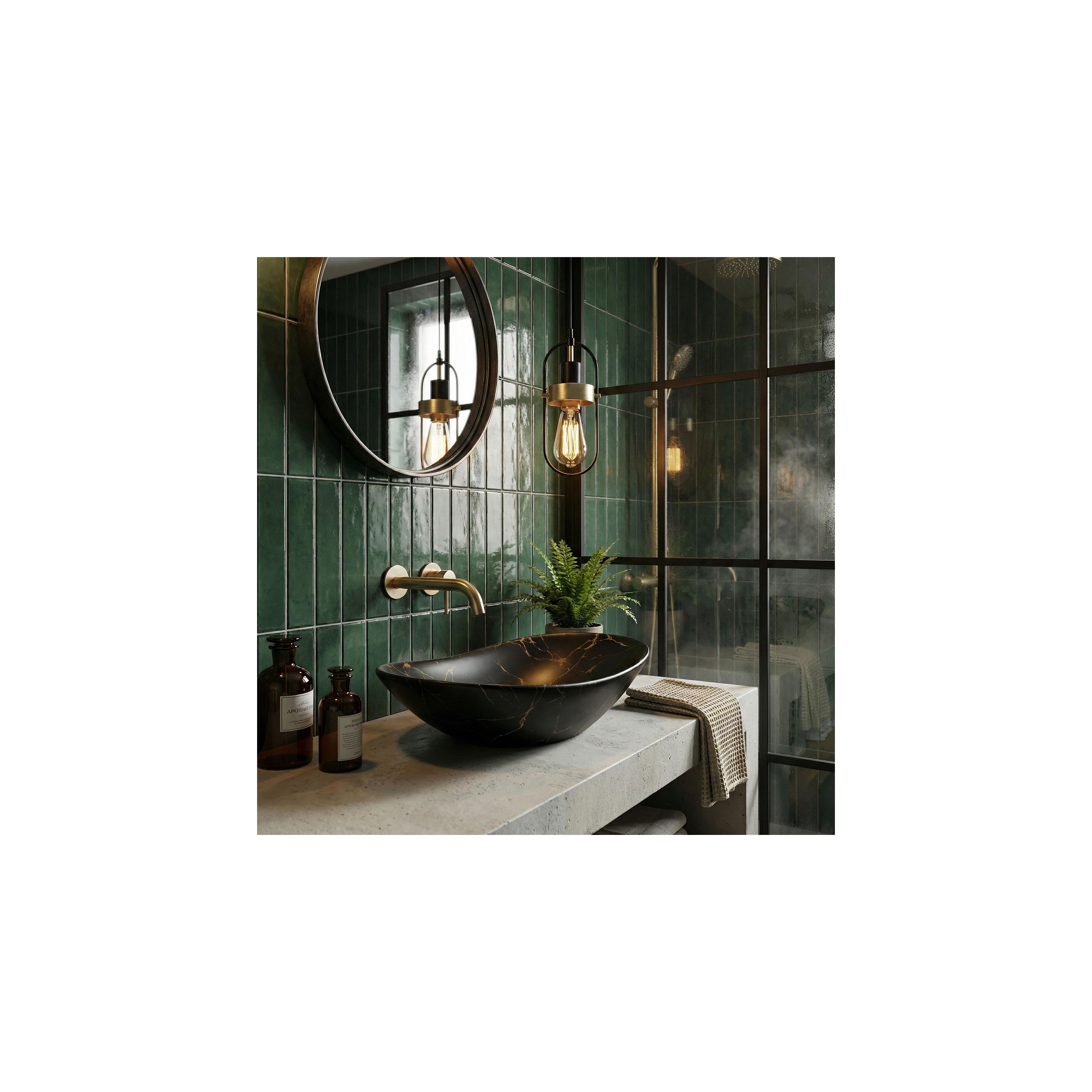 Νιπτήρας Rea Royal Black Marble Matt 60.5 x 36 x 16 cm
