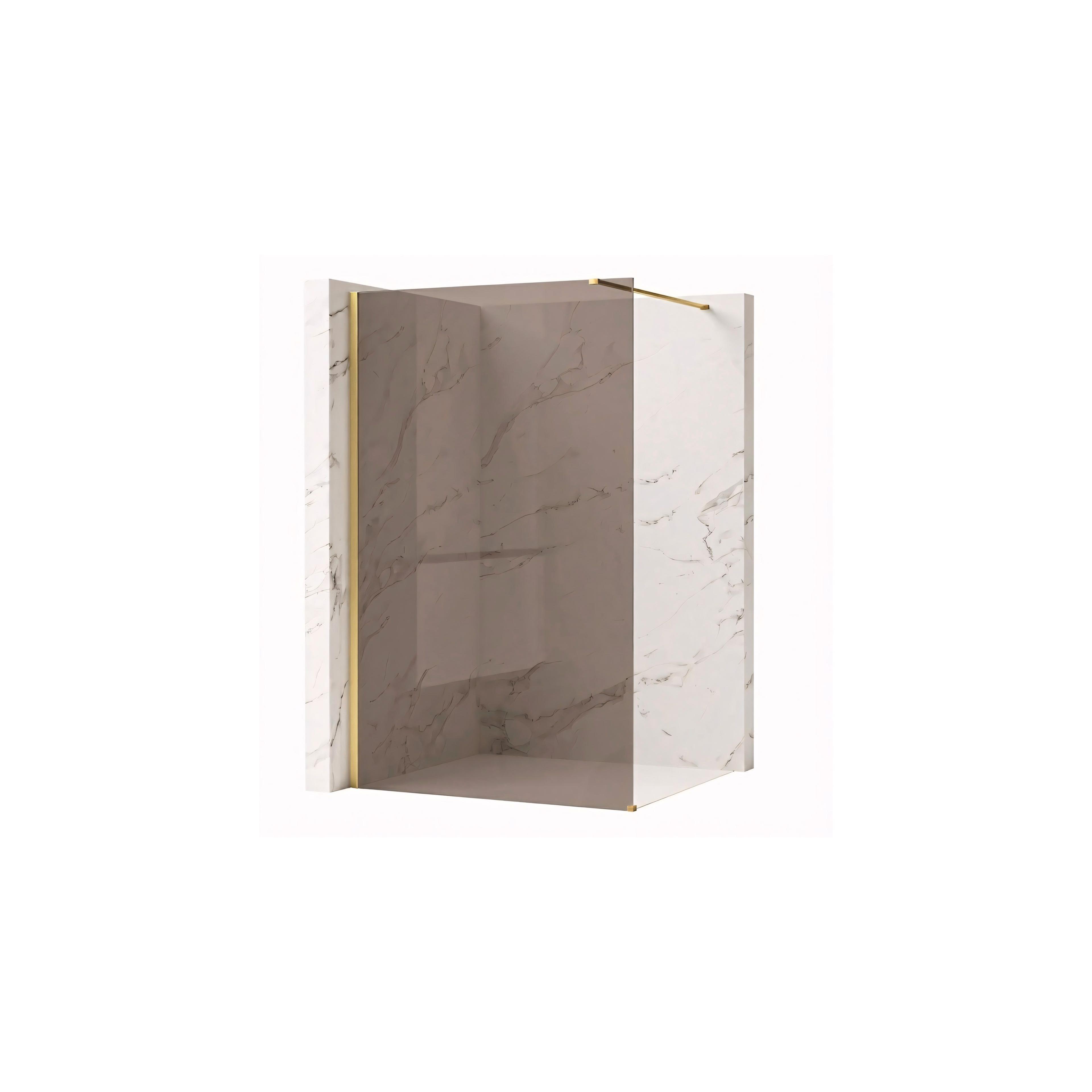 Kabina prysznicowa Walk-In Rea Flexi Brown / Brush Gold 110