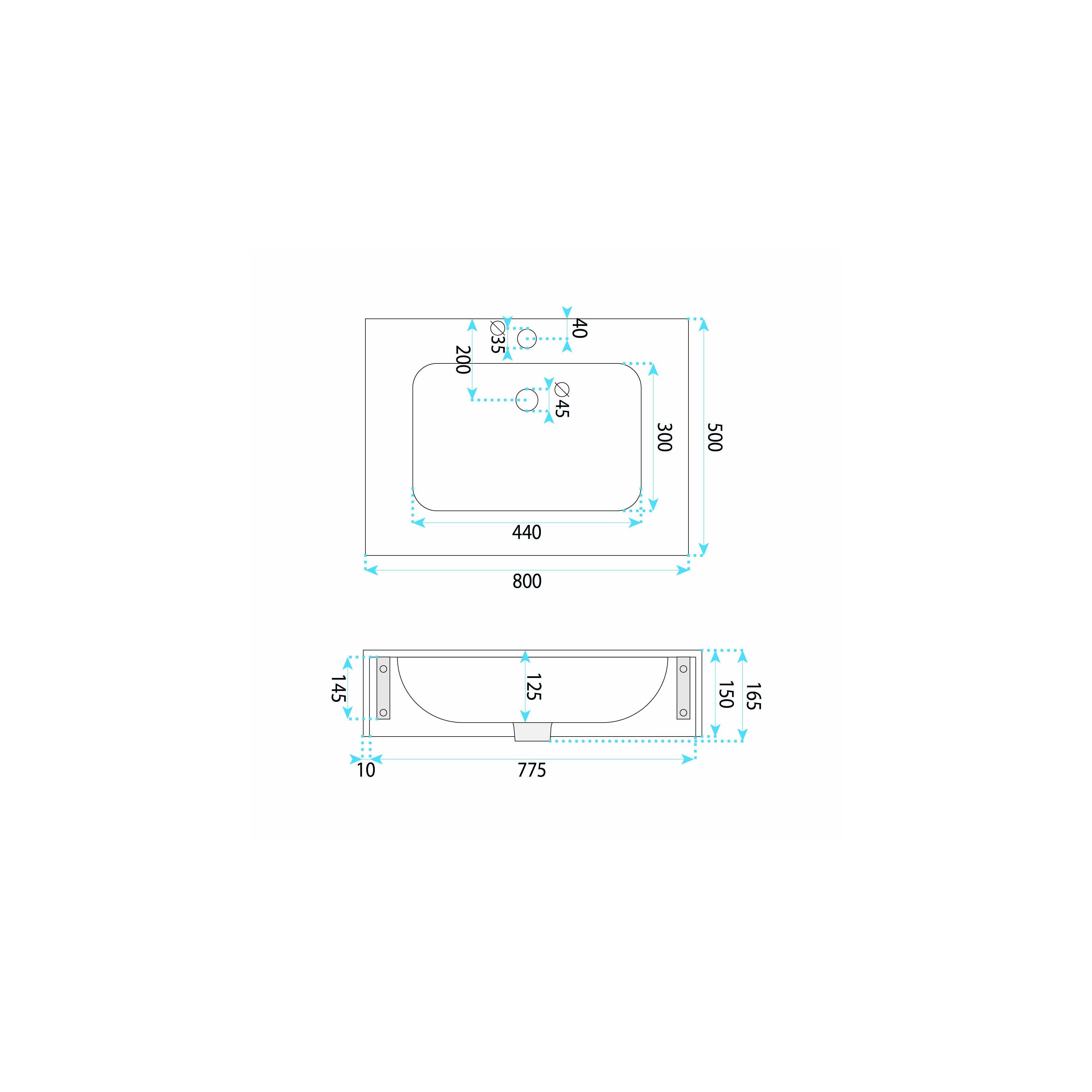 Lavabo suspendu Rea Aresa Cold Jade 80