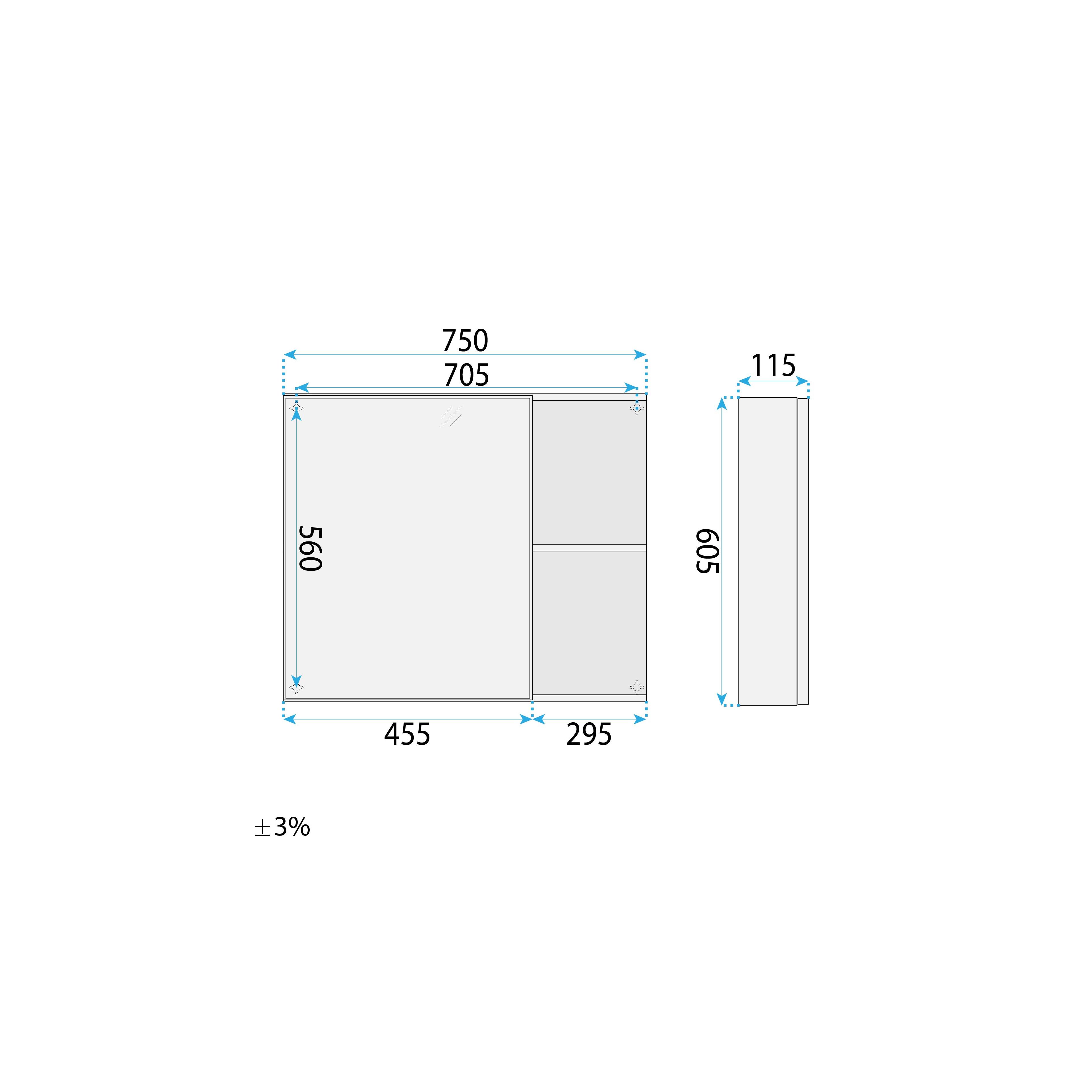 Bathroom furniture set with washbasin Denver 80cm Grey