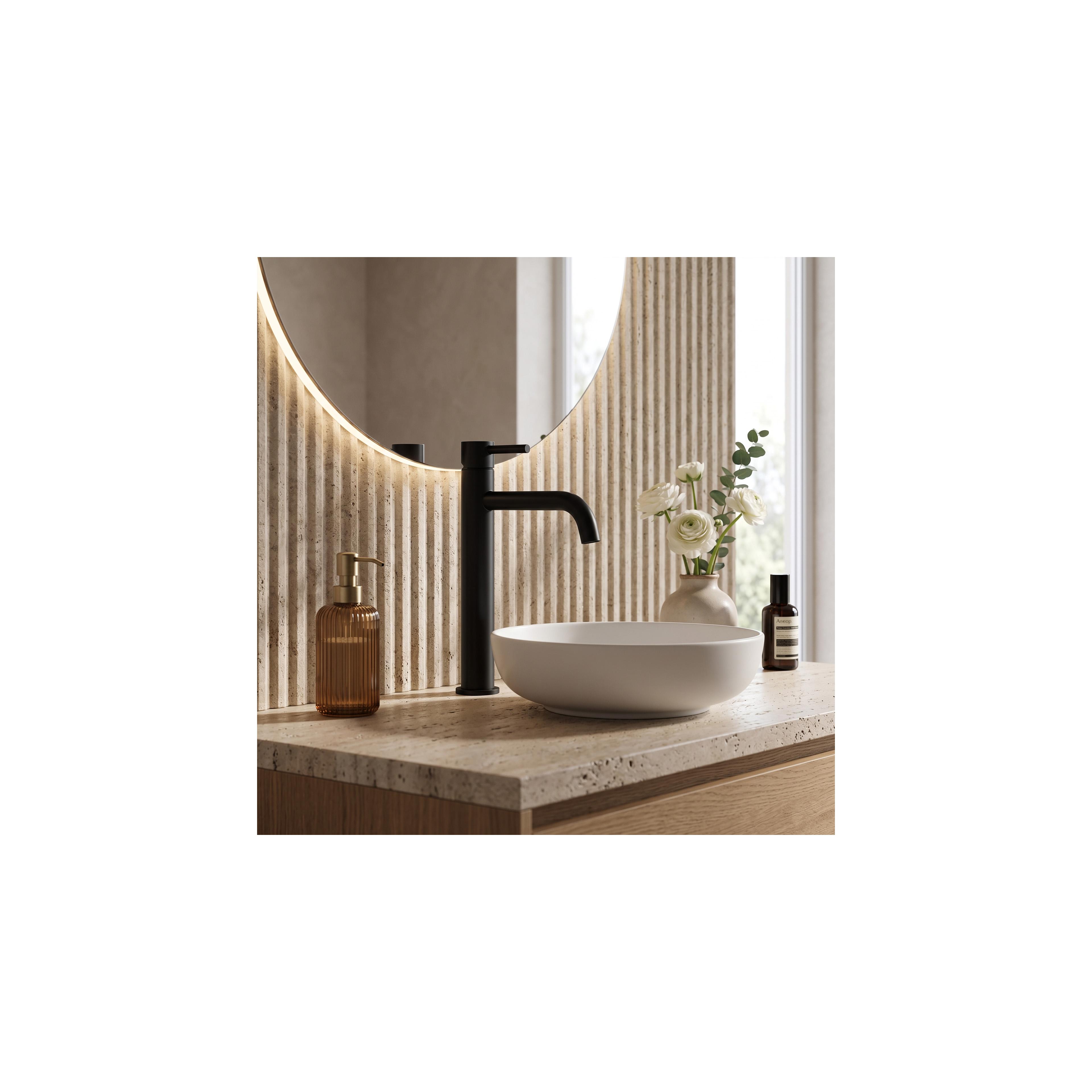 Bathroom faucet Rea Lungo Black High