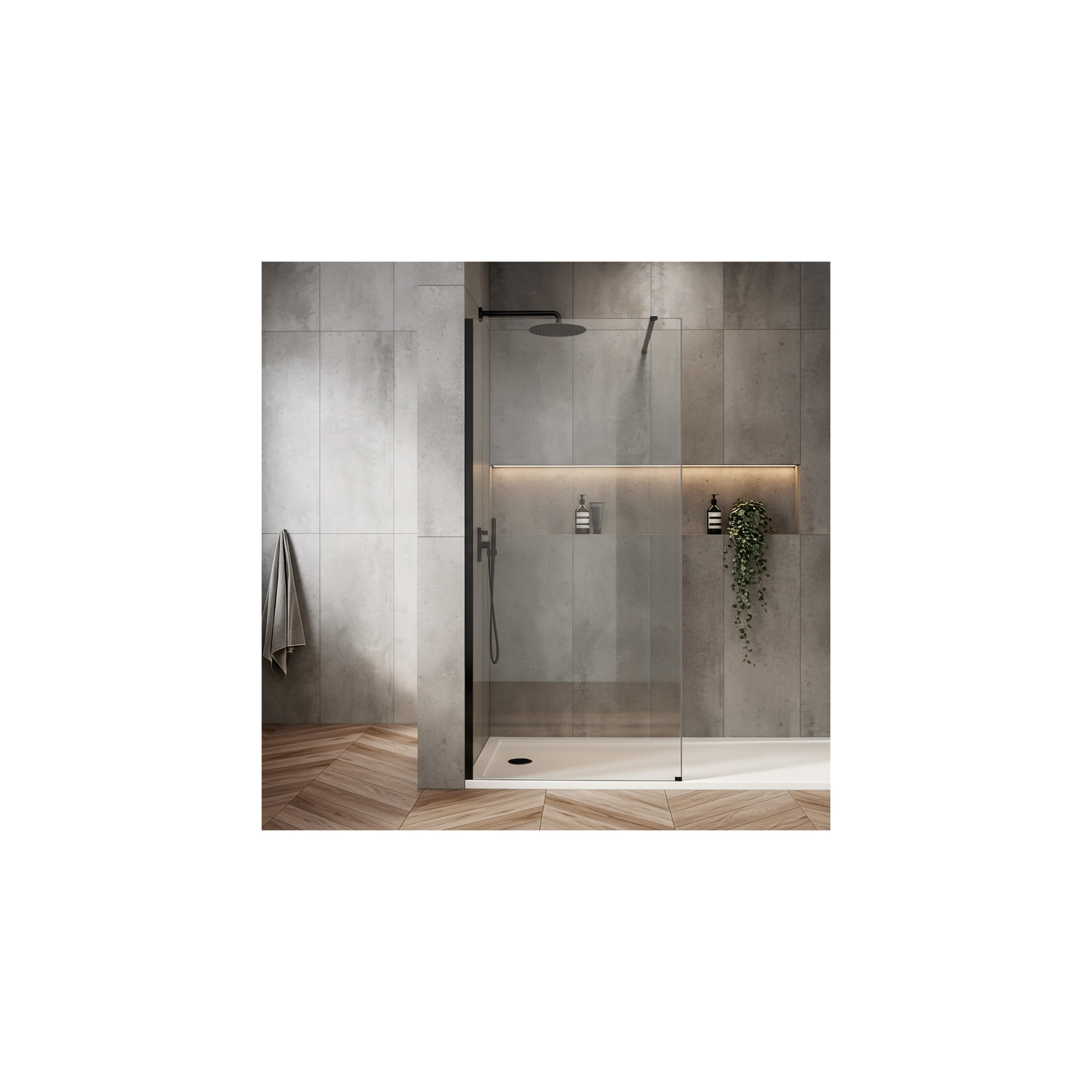Kabina prysznicowa Walk-In Rea Flexi Transparent / Black 80