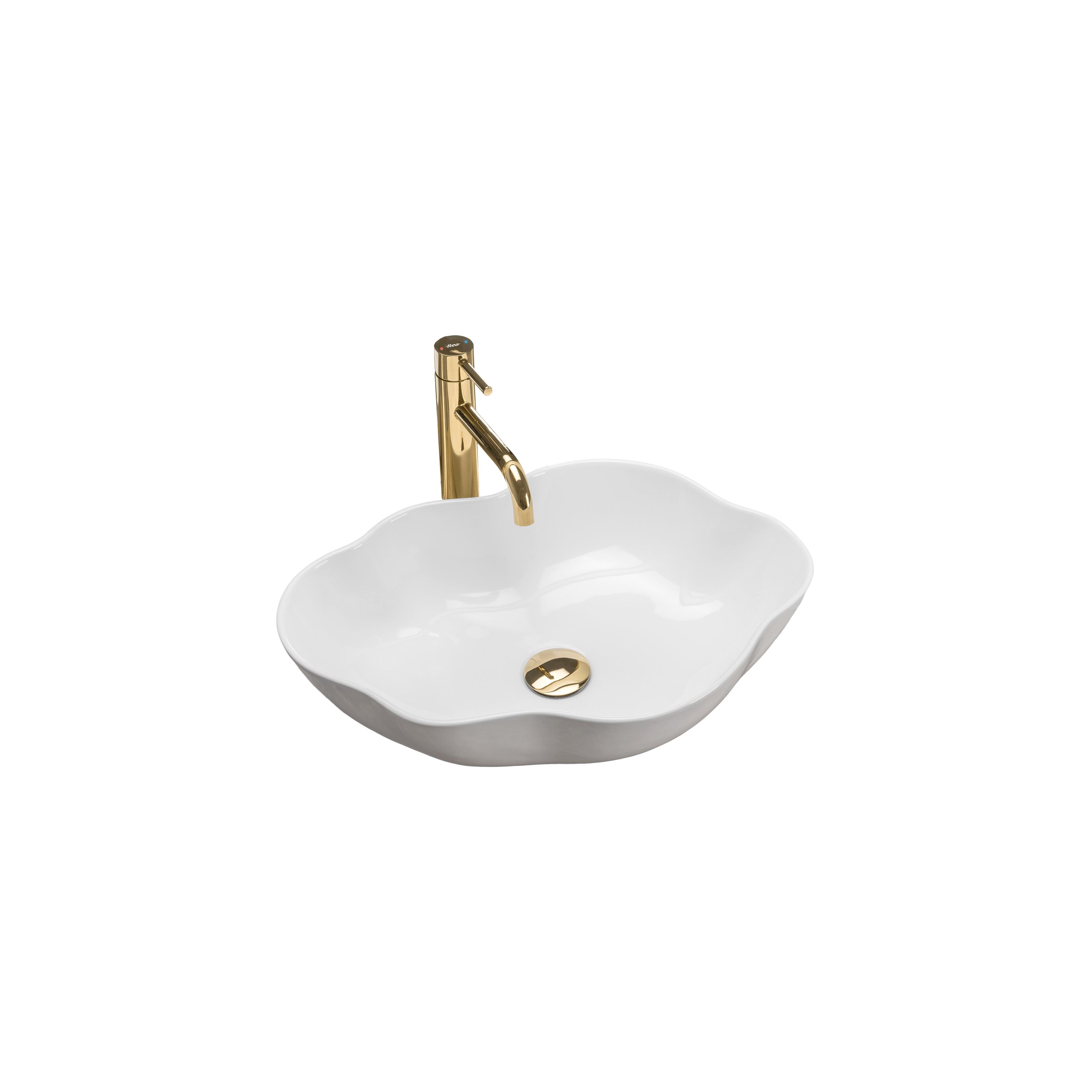 Lavoar pentru blat Rea Pearl White