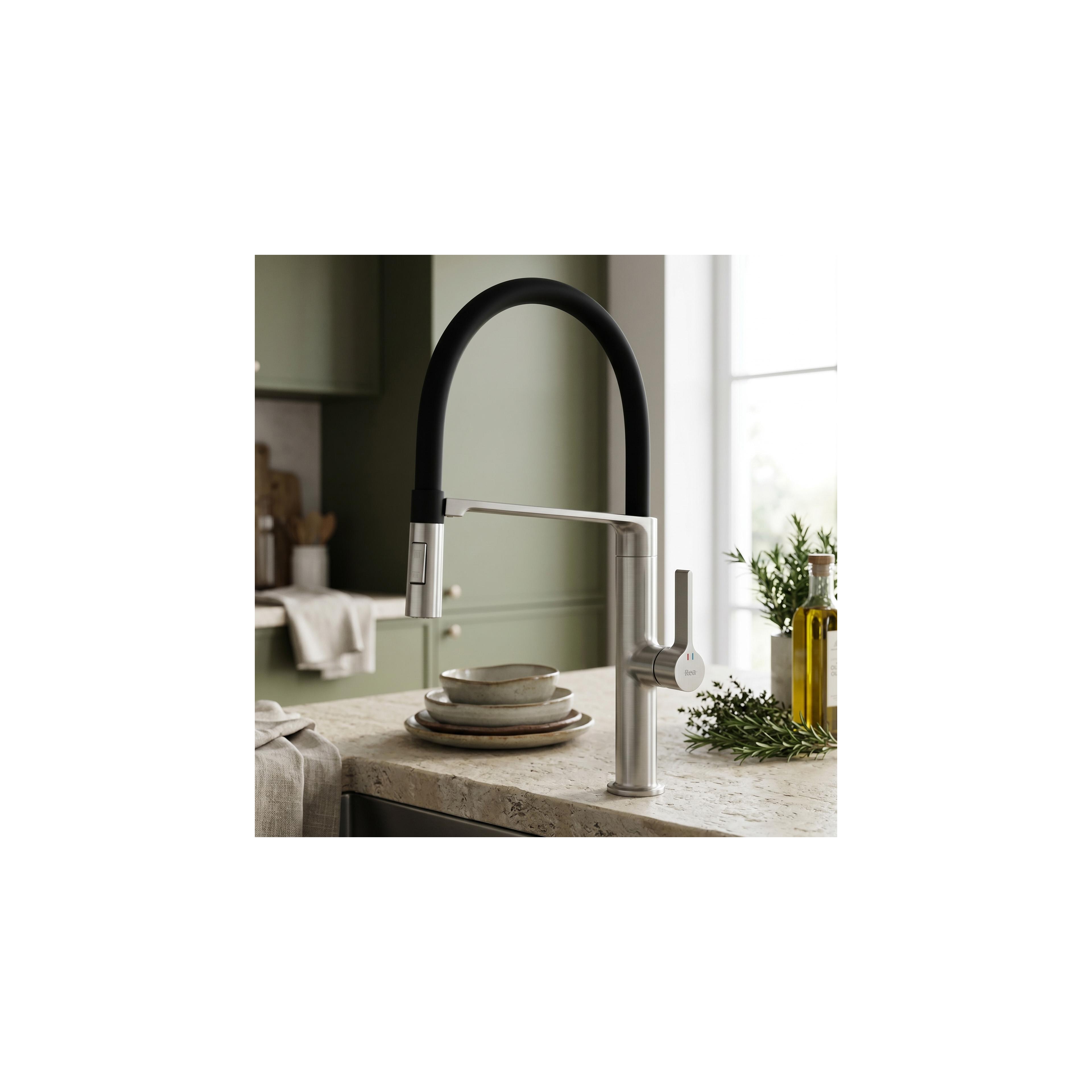 Kitchen faucet REA Lago Brush Nickel