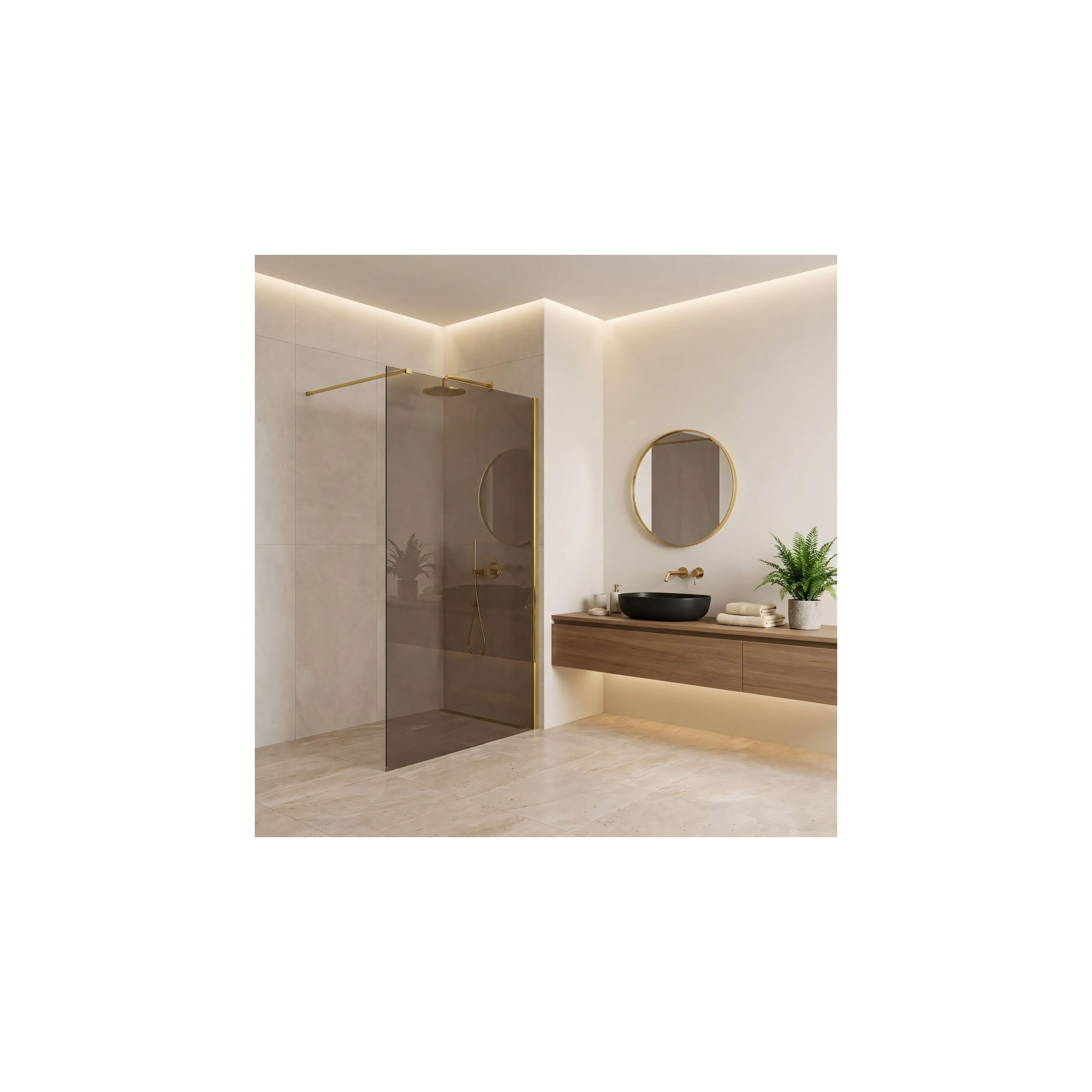 Paroi de douche Rea Flexi Brown / Gold 140