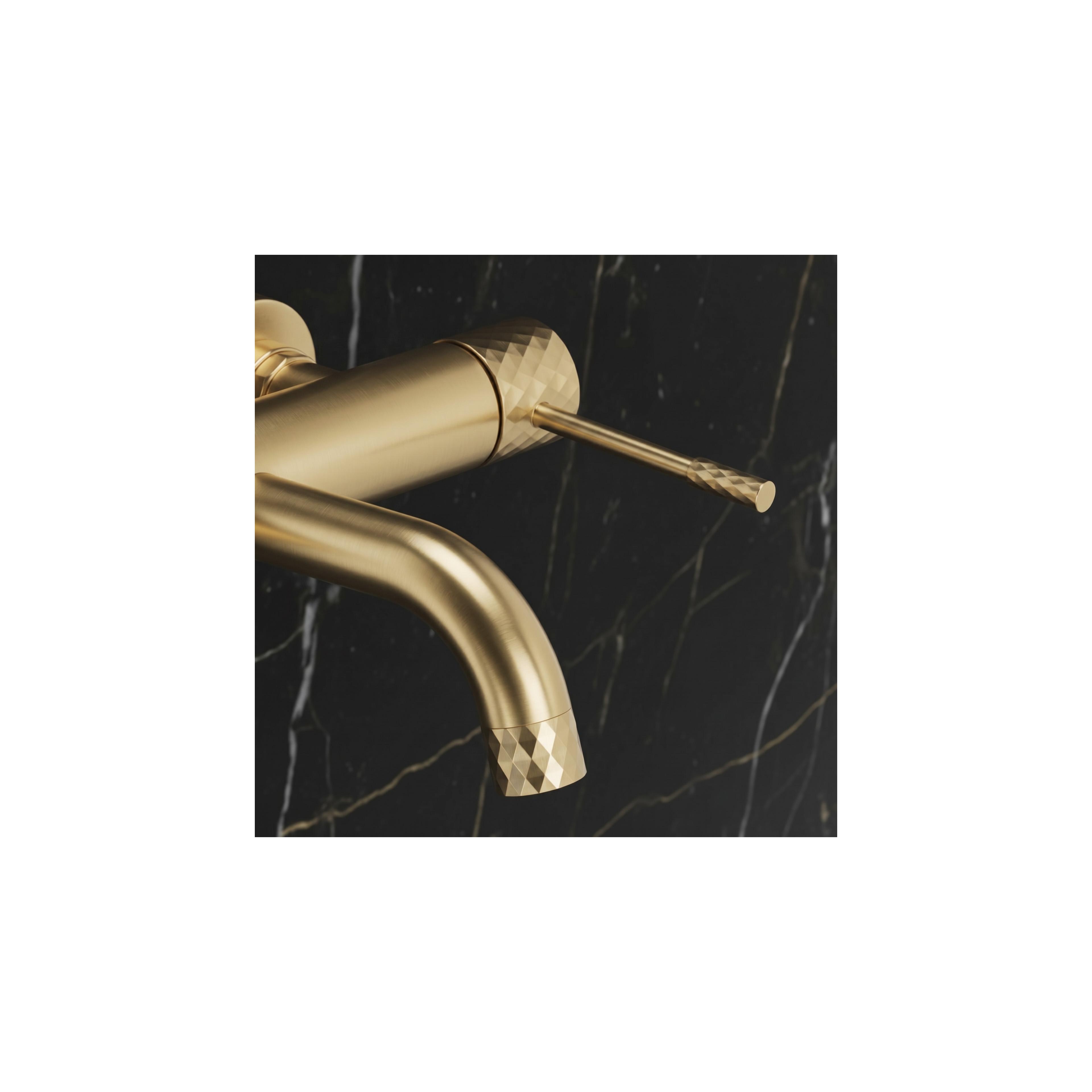 Bathroom faucet Rea Lungo Diamond Brush Gold