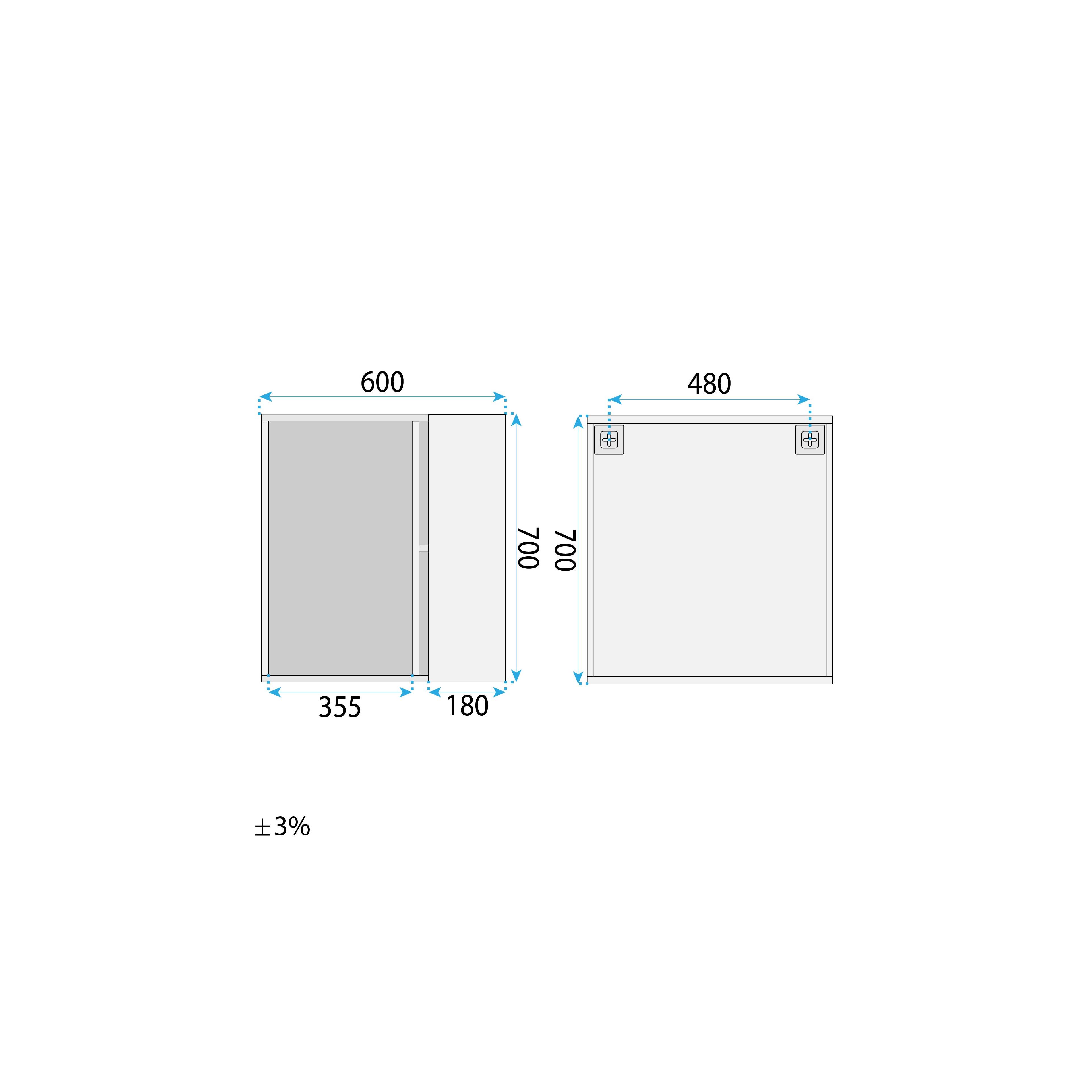 Faro 60 cm bathroom furniture set